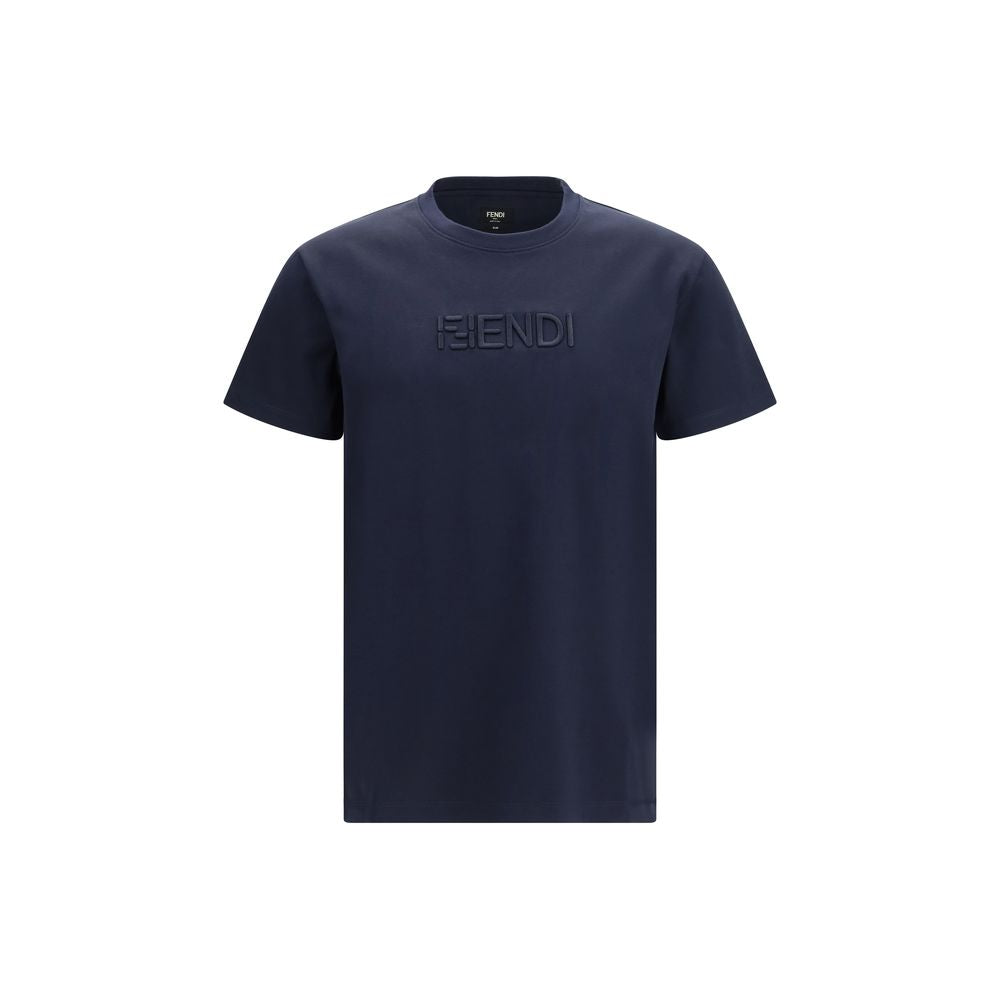 Fendi Blue Cotton T-Shirt Fendi