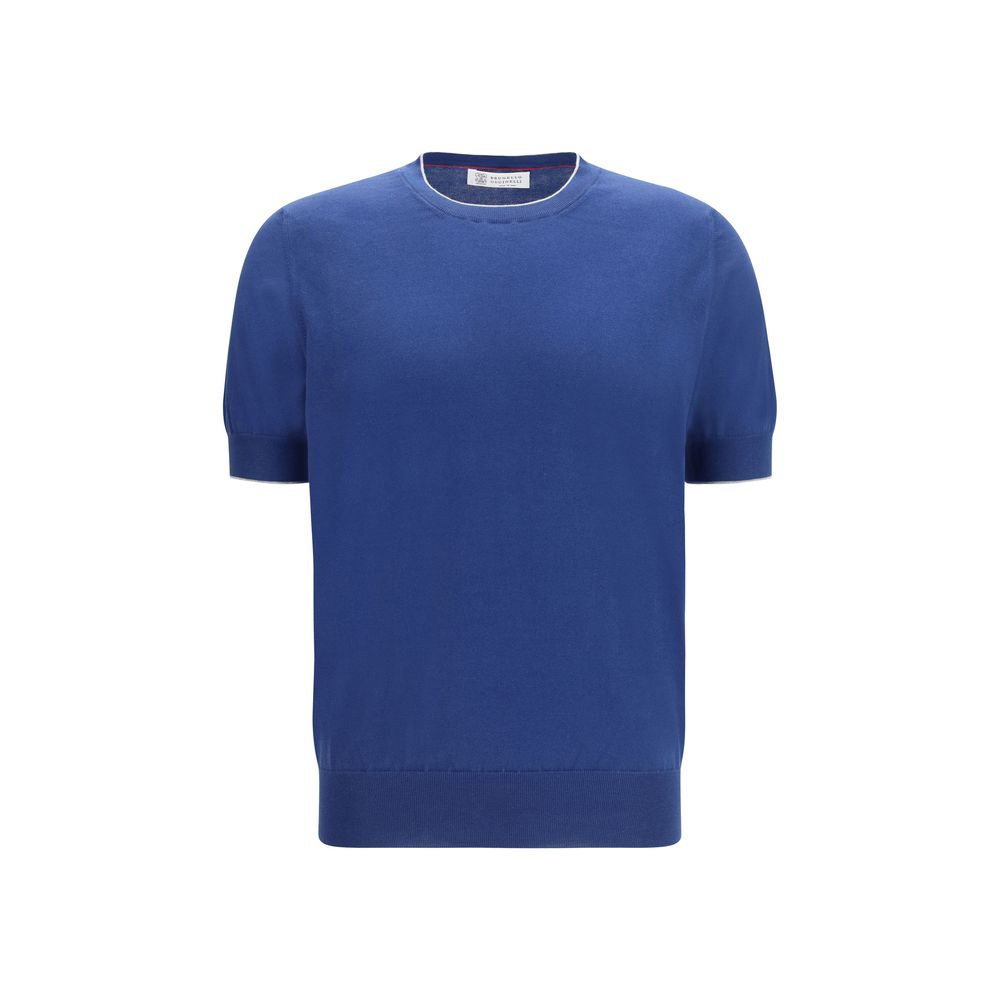 Brunello Cucinelli Blue Cotton T-Shirt Brunello Cucinelli