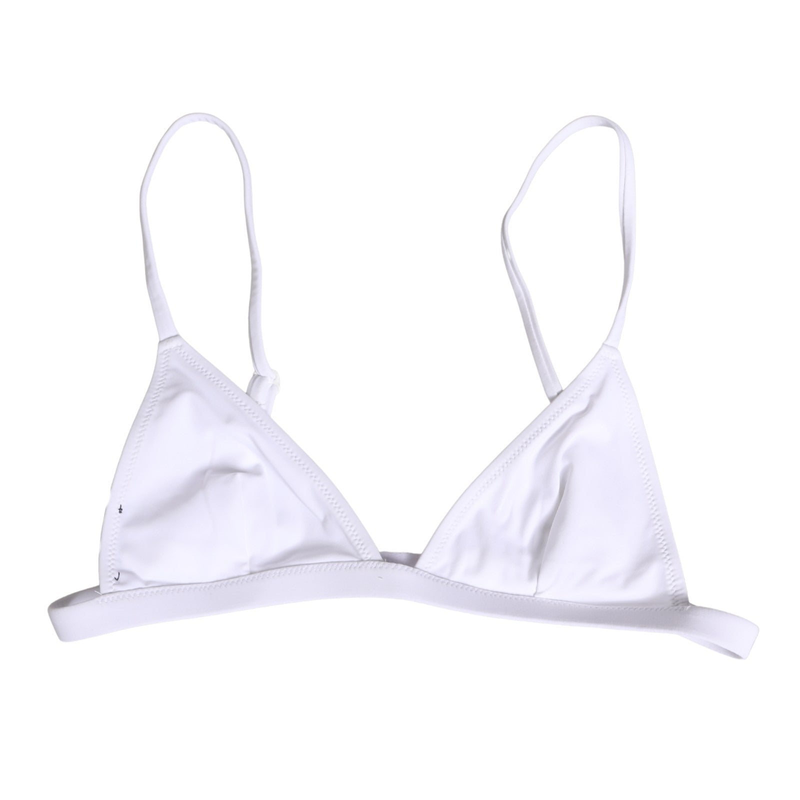 Dolce & Gabbana White Nylon Triangle Beachwear Bikini Top Swimwear Dolce & Gabbana