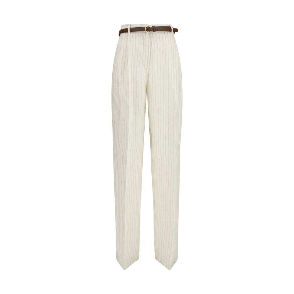 Max Mara Beige Linen Casual Pants Max Mara