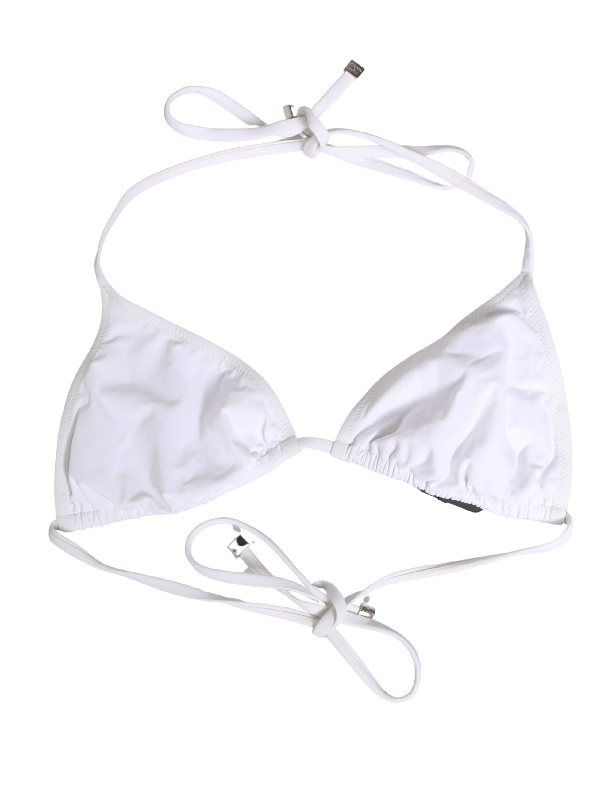 Dolce & Gabbana White Nylon Triangle Beachwear Bikini Top Swimwear Dolce & Gabbana
