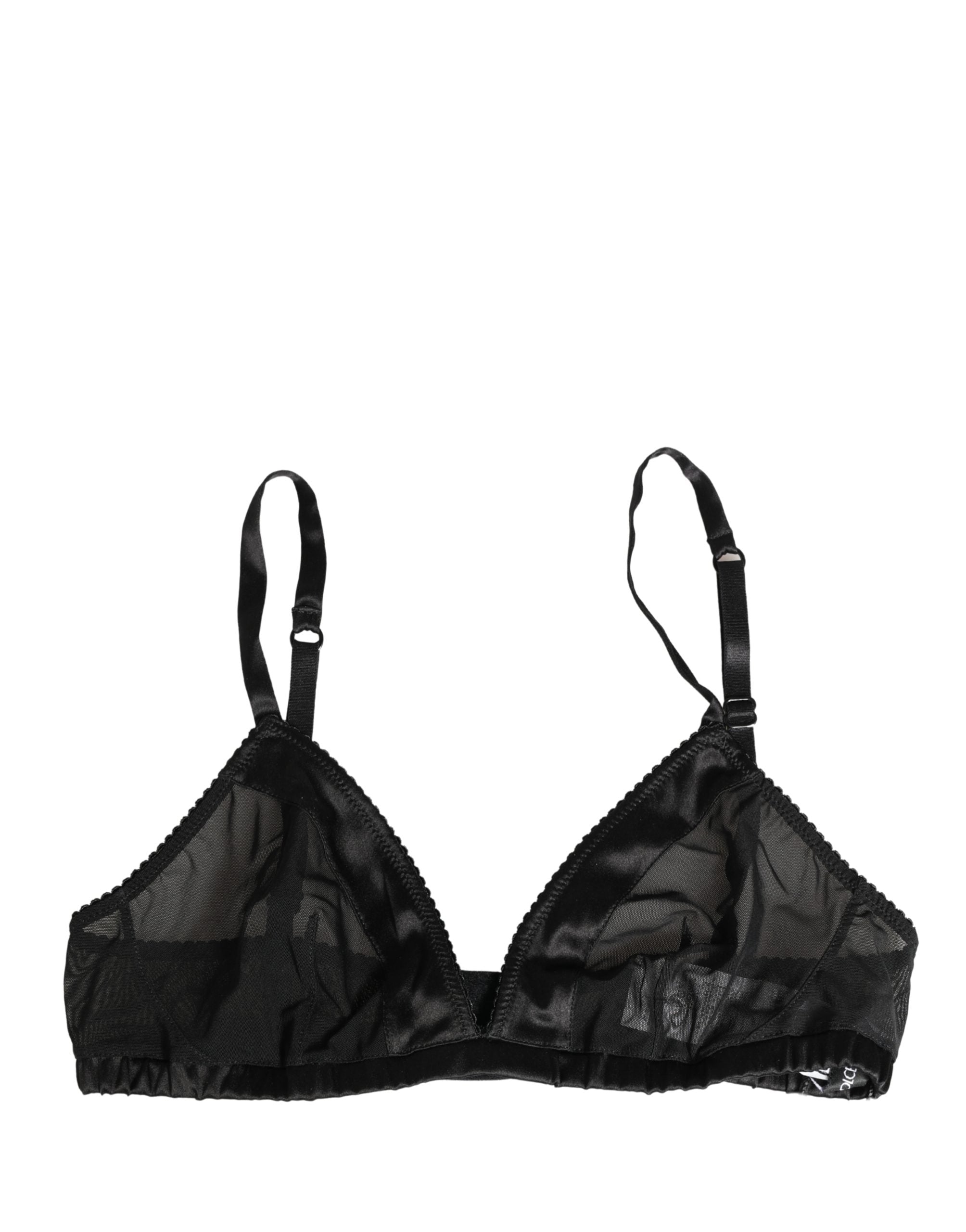 Dolce & Gabbana Black Nylon Stretch Soft Cup Brassiere Underwear Dolce & Gabbana