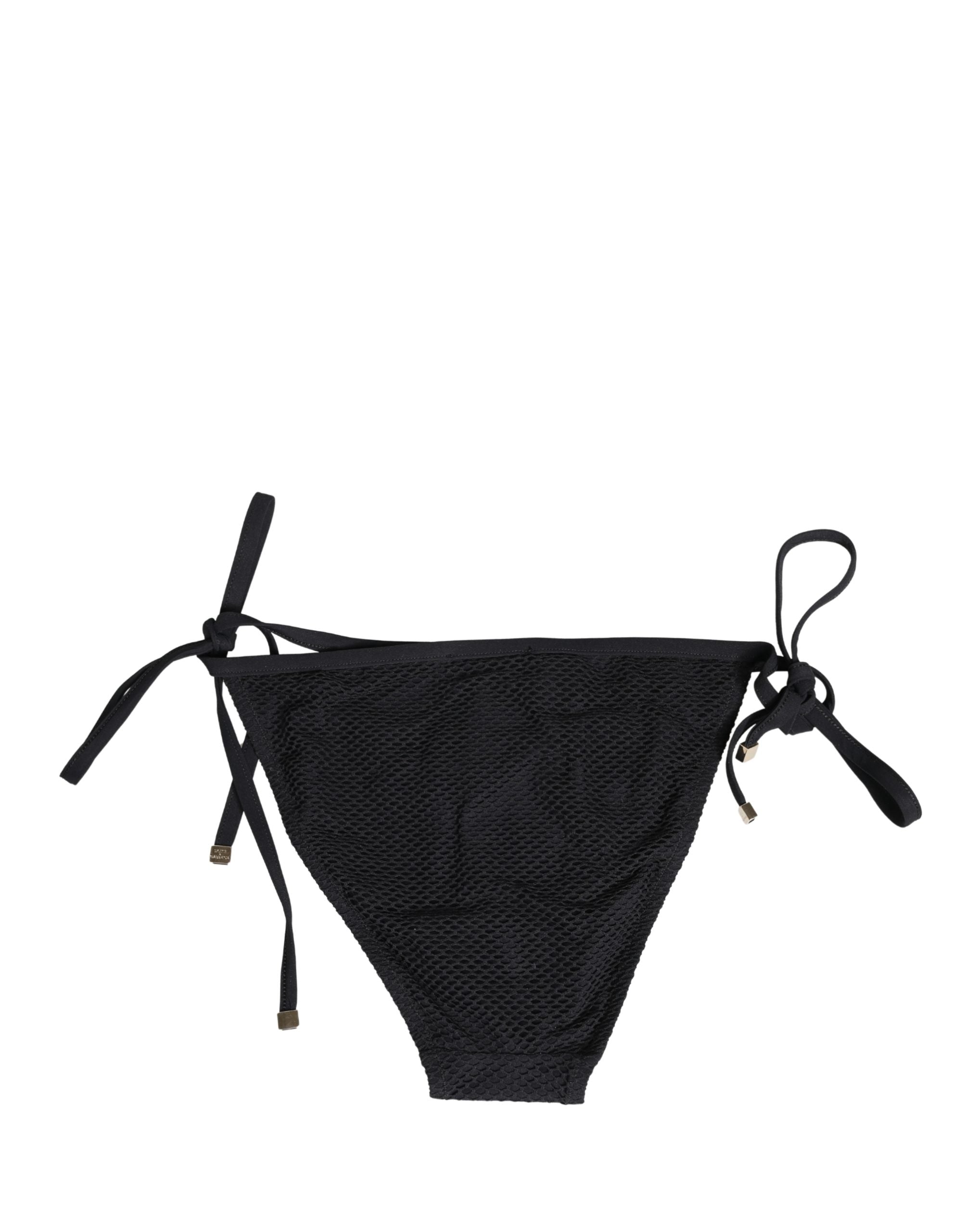 Dolce & Gabbana Black Tie-Side Bikini Bottom Swimsuit Swimwear Dolce & Gabbana
