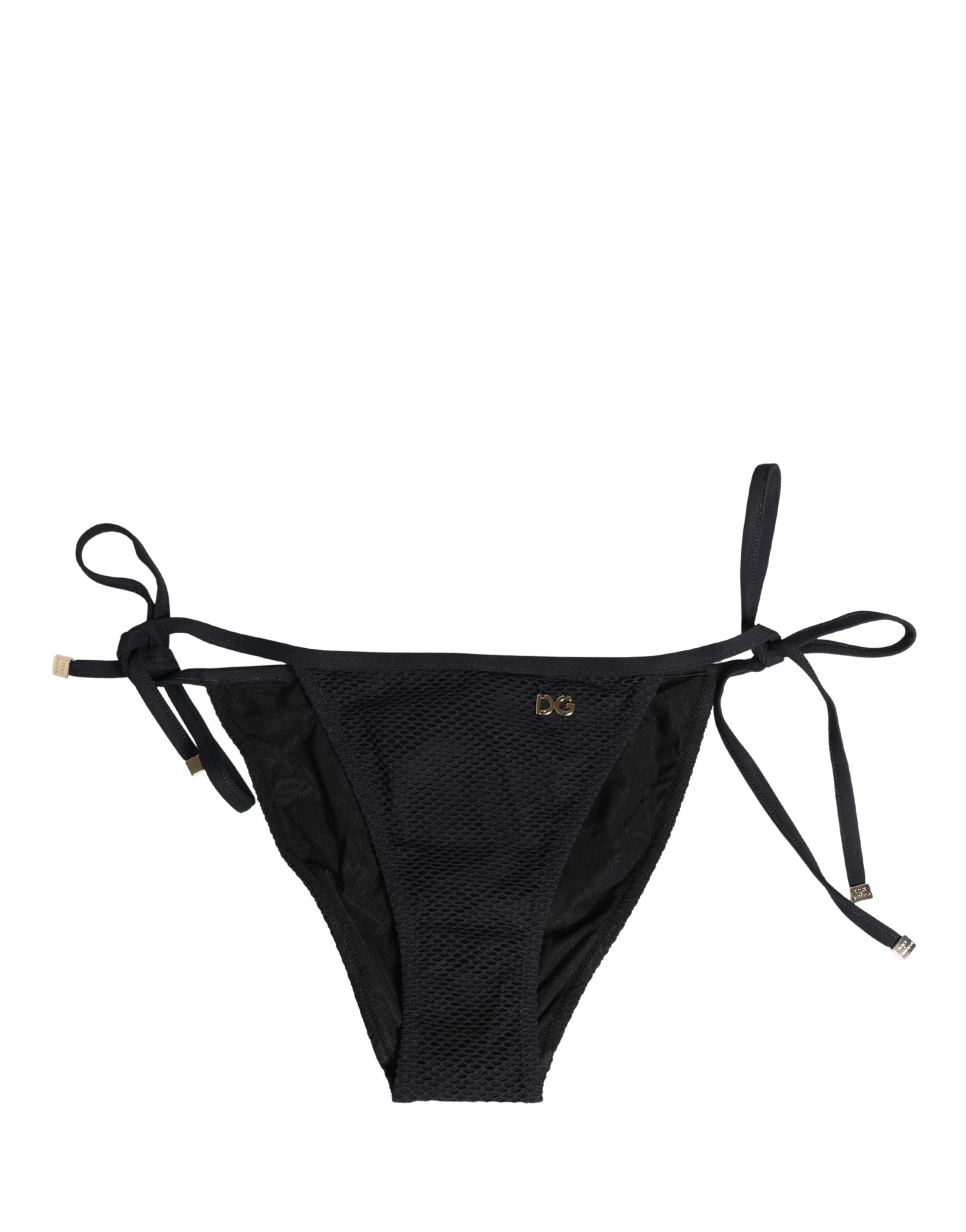 Dolce & Gabbana Black Tie-Side Bikini Bottom Swimsuit Swimwear Dolce & Gabbana