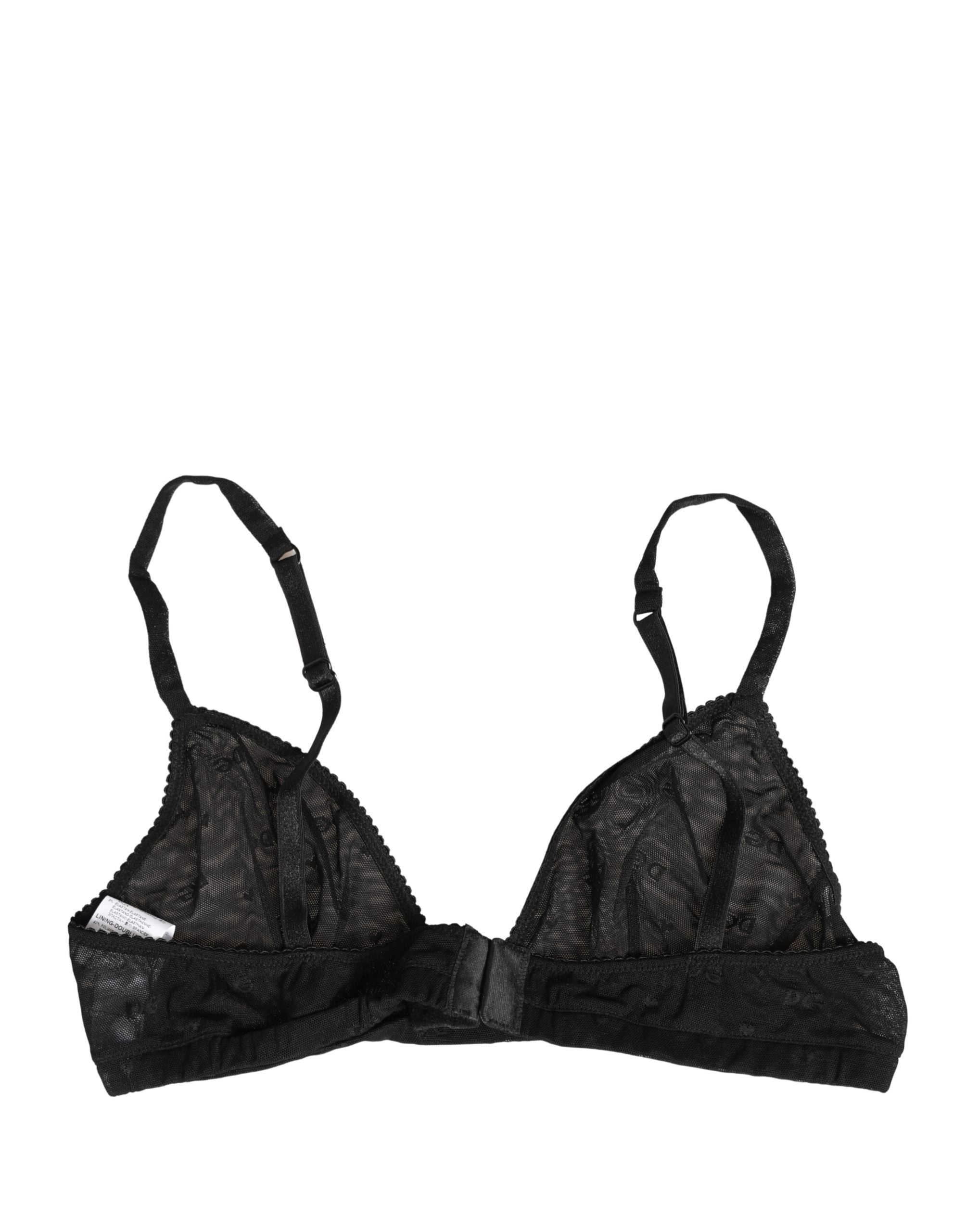Dolce & Gabbana Black Nylon Stretch Soft Cup Brassiere Underwear Dolce & Gabbana