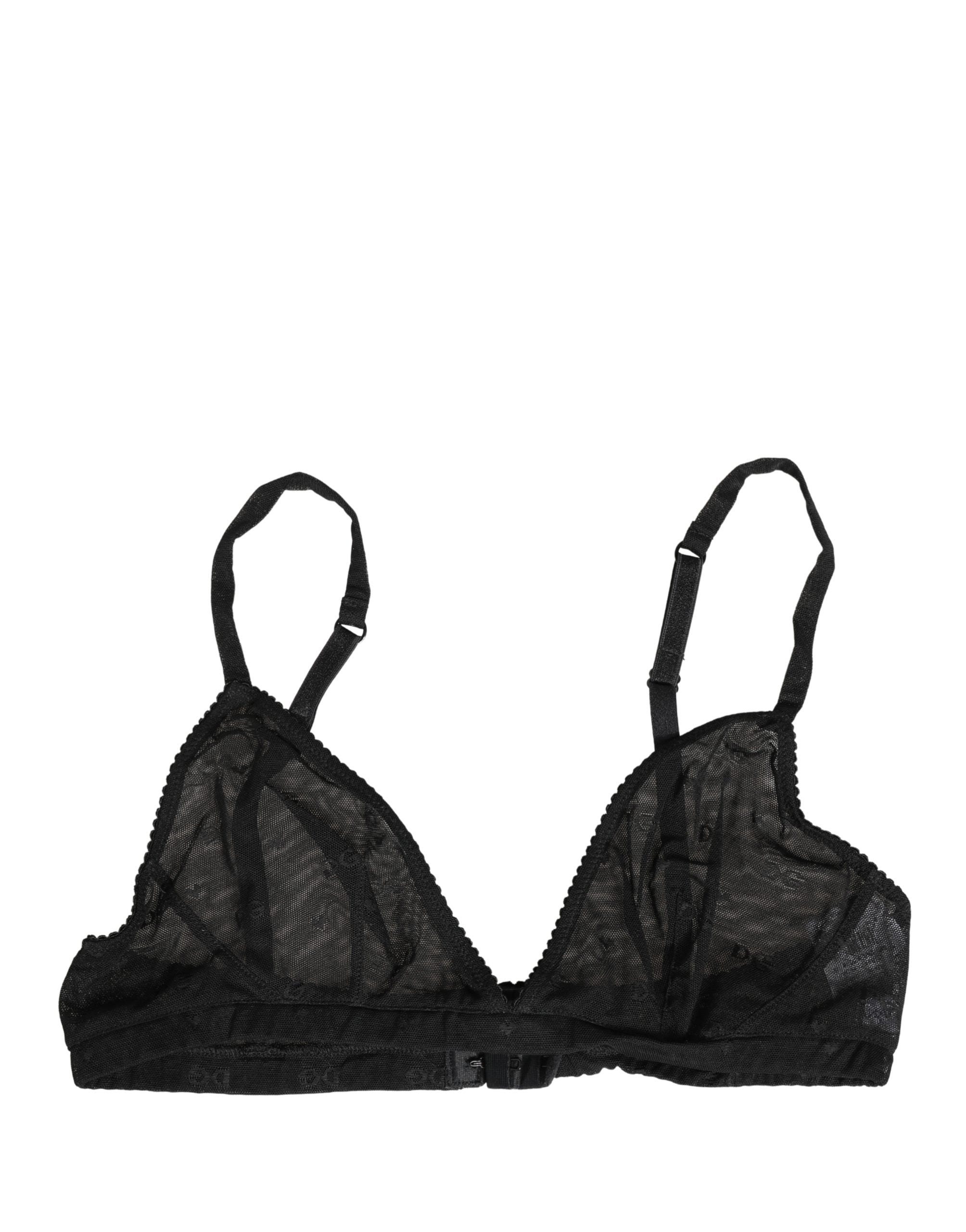 Dolce & Gabbana Black Nylon Stretch Soft Cup Brassiere Underwear Dolce & Gabbana