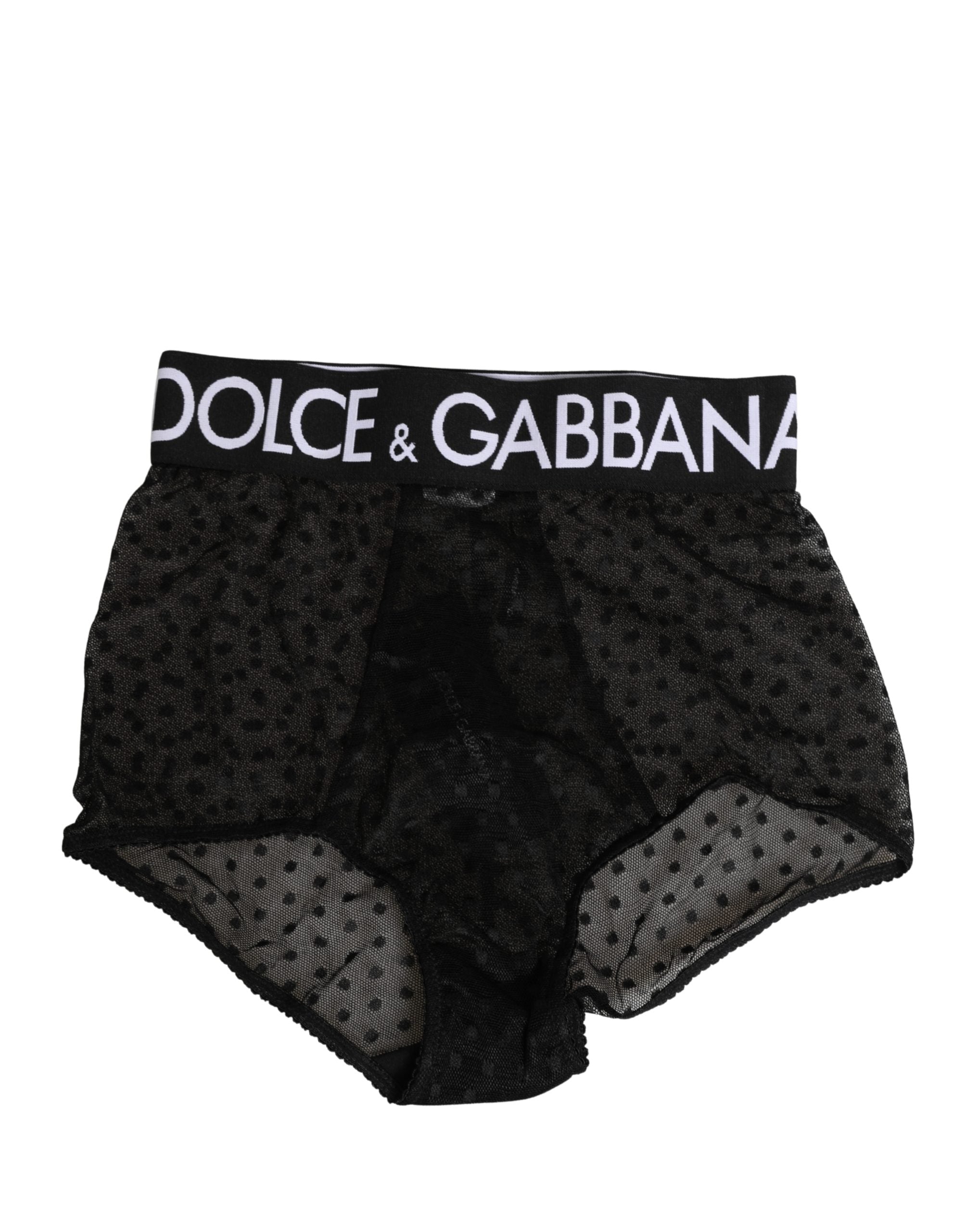 Dolce & Gabbana Black Logo Girdle High Waist Panty Underwear Dolce & Gabbana
