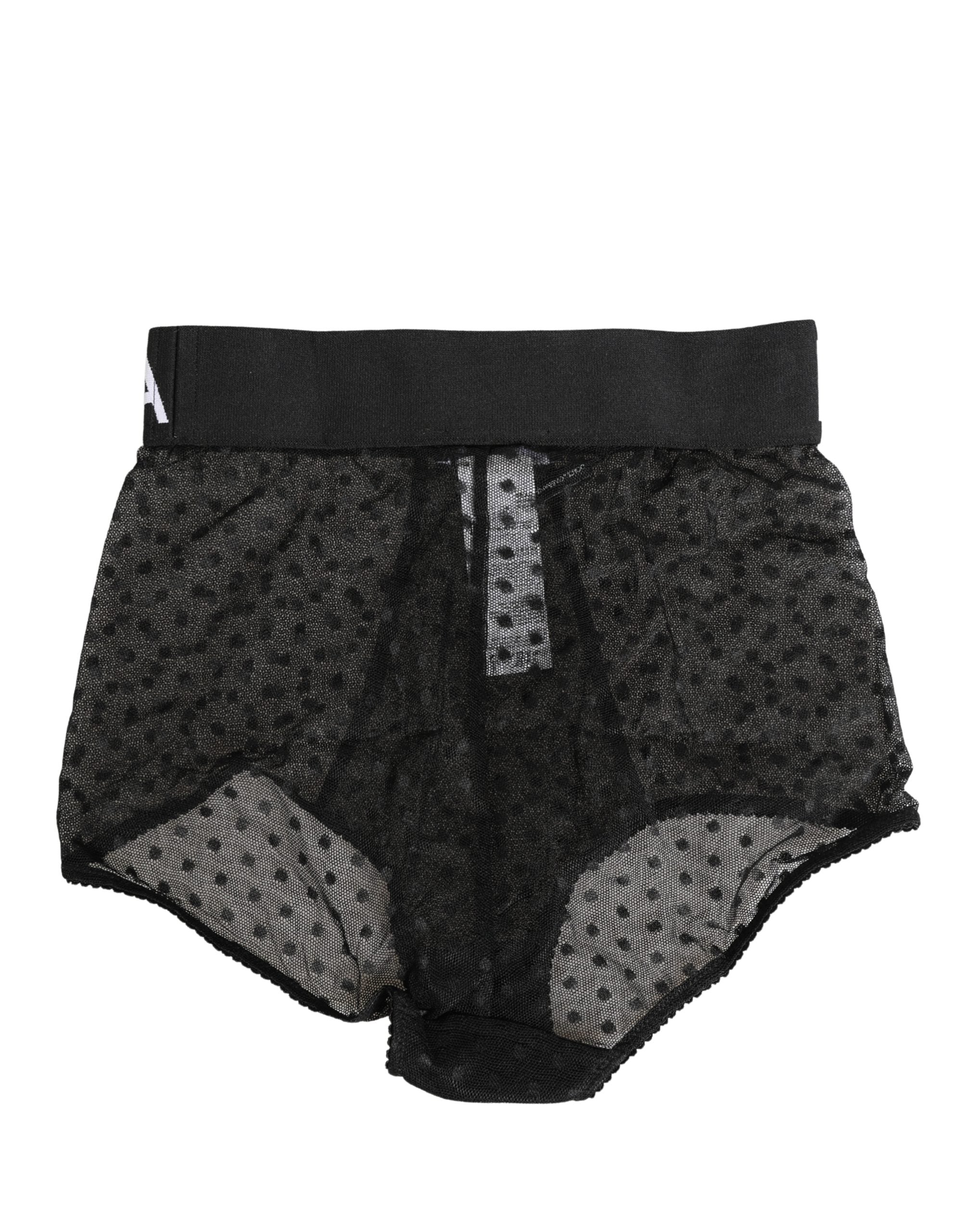 Dolce & Gabbana Black Logo Girdle High Waist Panty Underwear Dolce & Gabbana