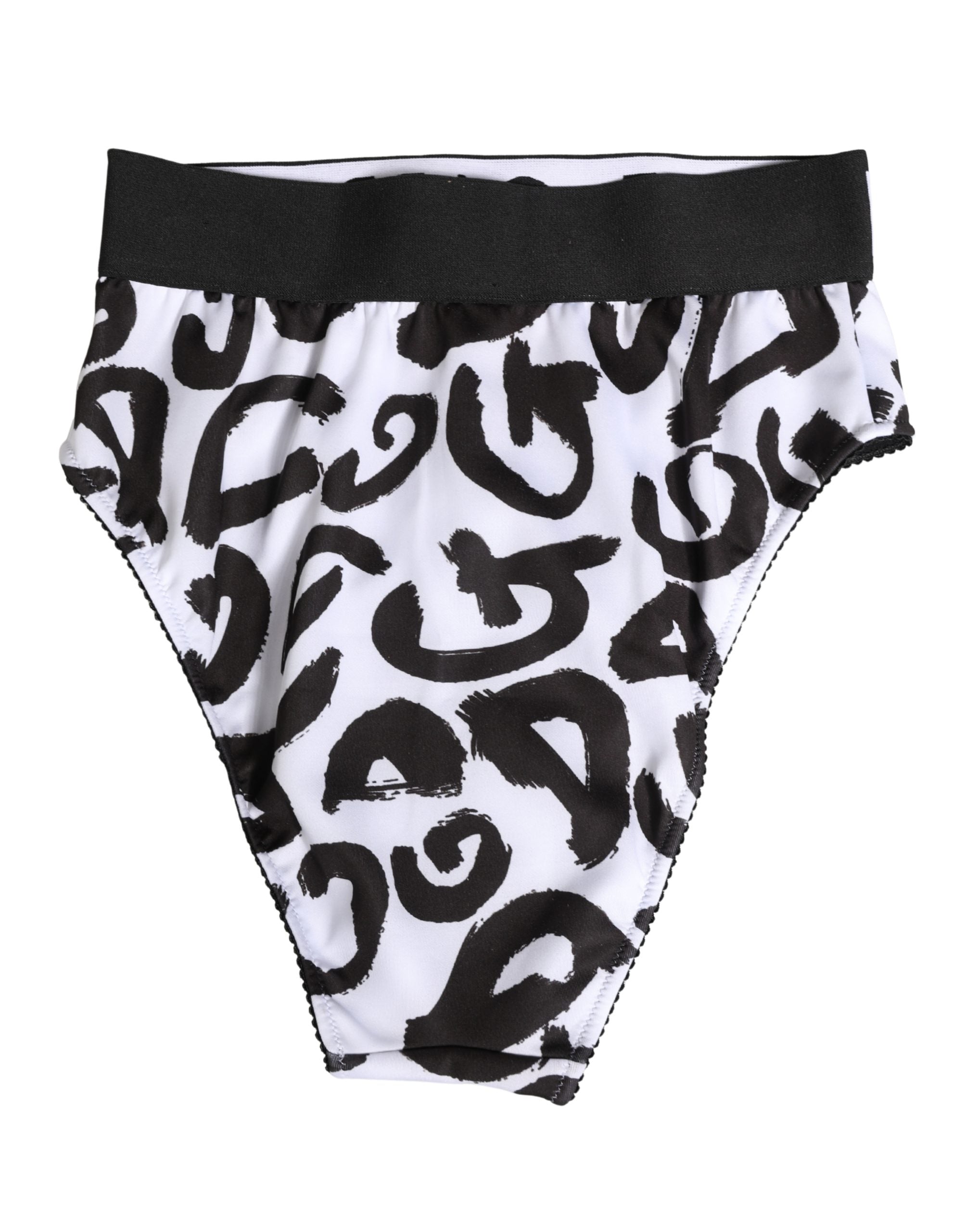 Dolce & Gabbana Black White Graphic Logo High Brief Underwear Dolce & Gabbana