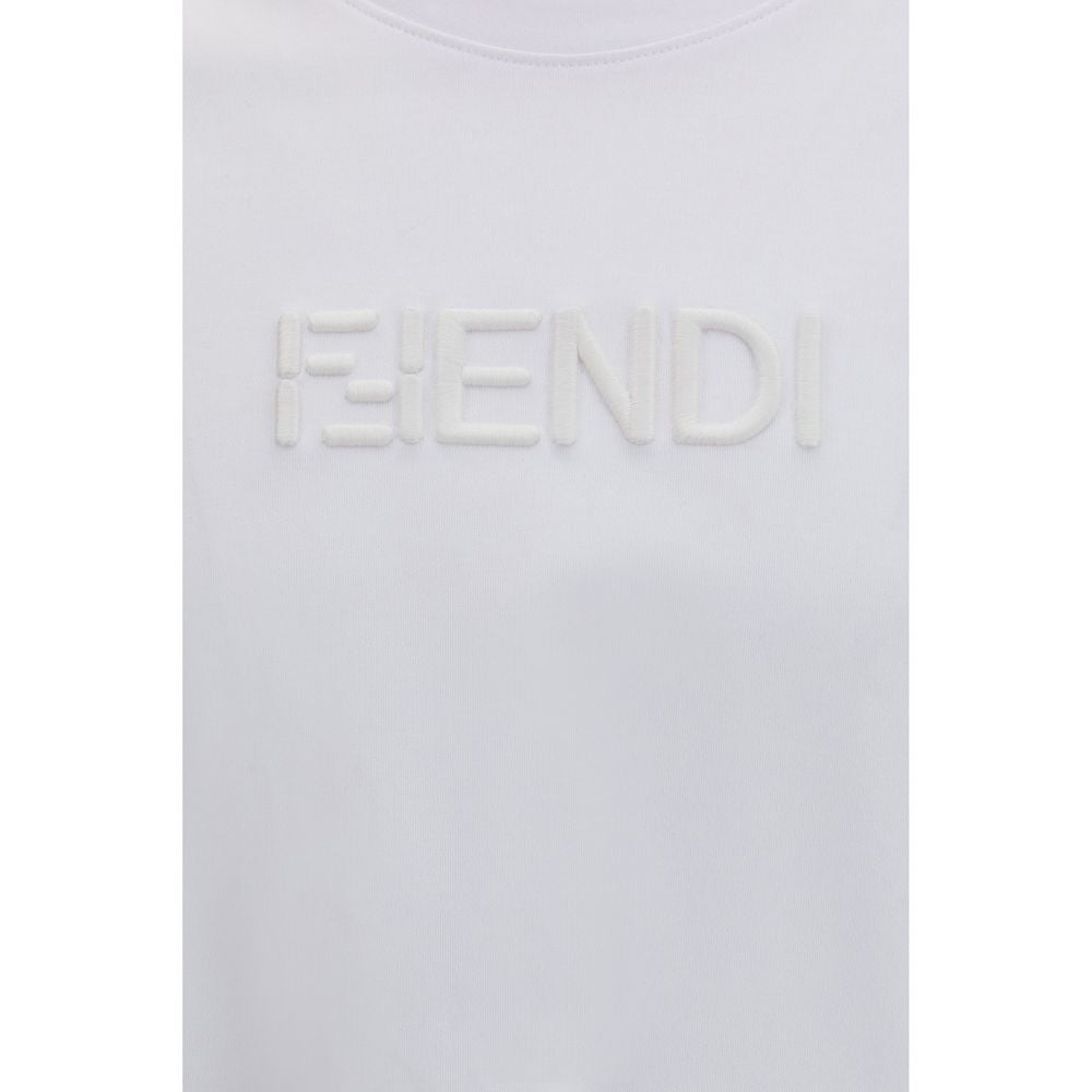 Fendi White Cotton T-Shirt Fendi