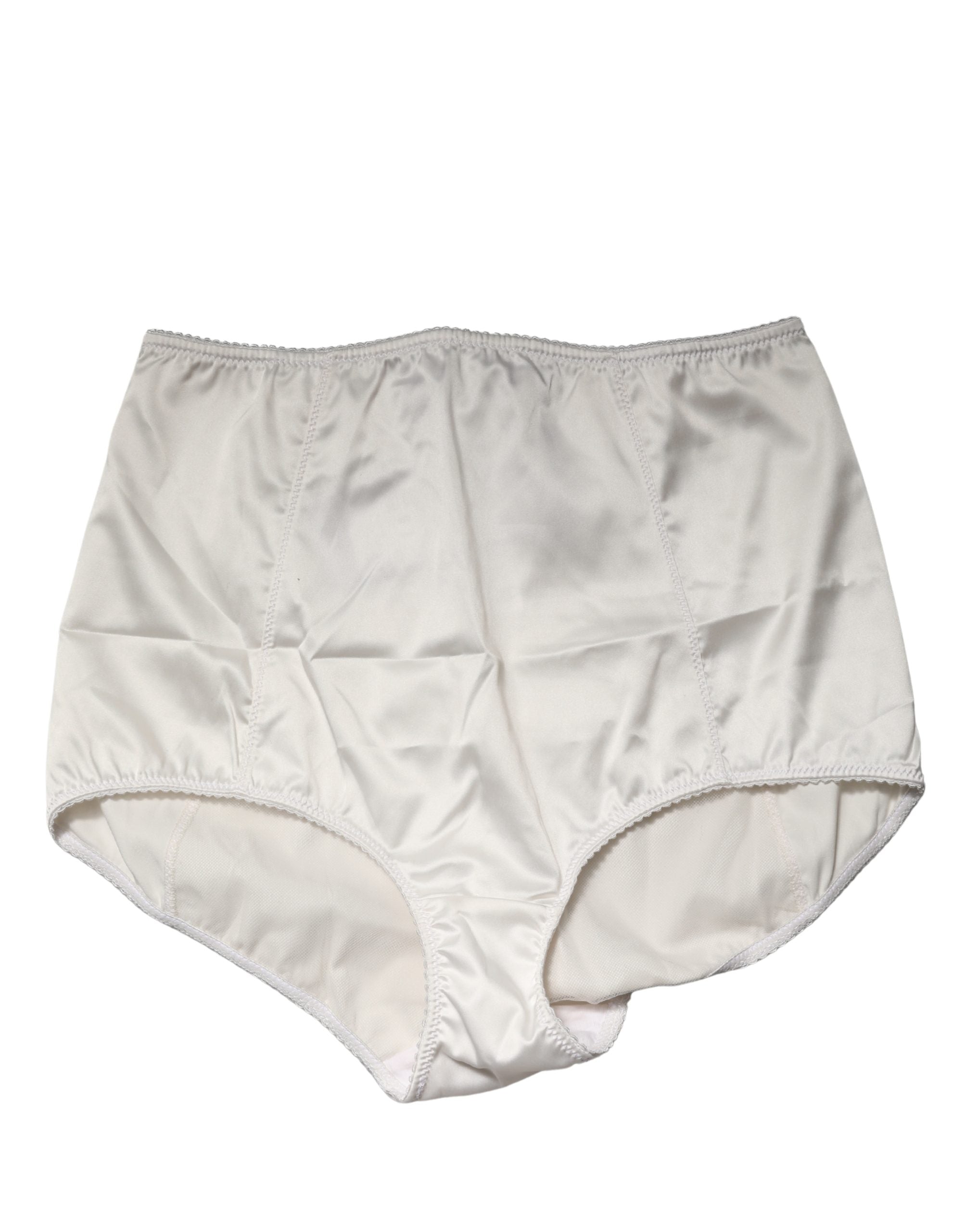Dolce & Gabbana White Silk Blend High Waist Girdle Panty Underwear Dolce & Gabbana