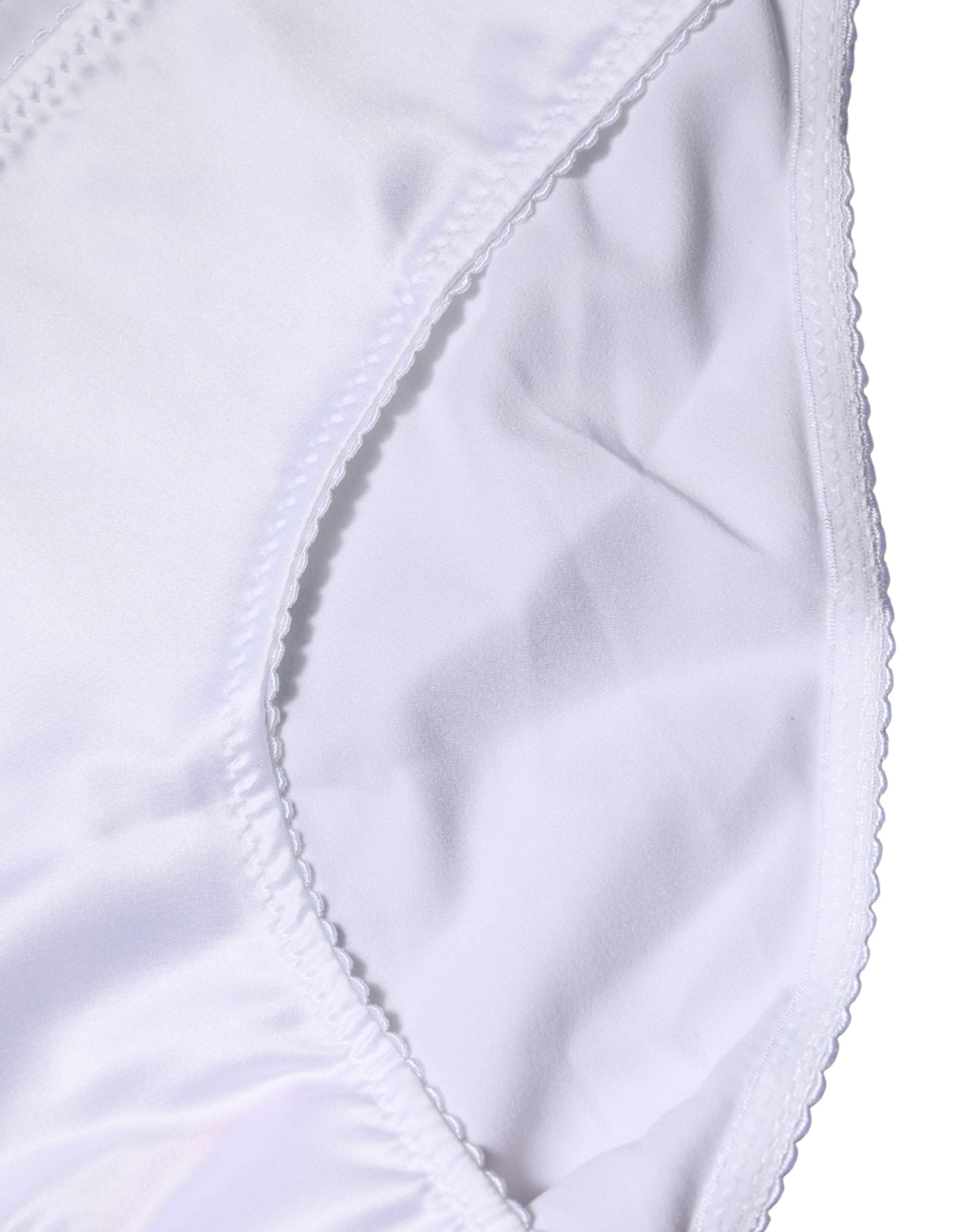 Dolce & Gabbana White Silk Stretch Mid Waist Brief Panty Underwear Dolce & Gabbana