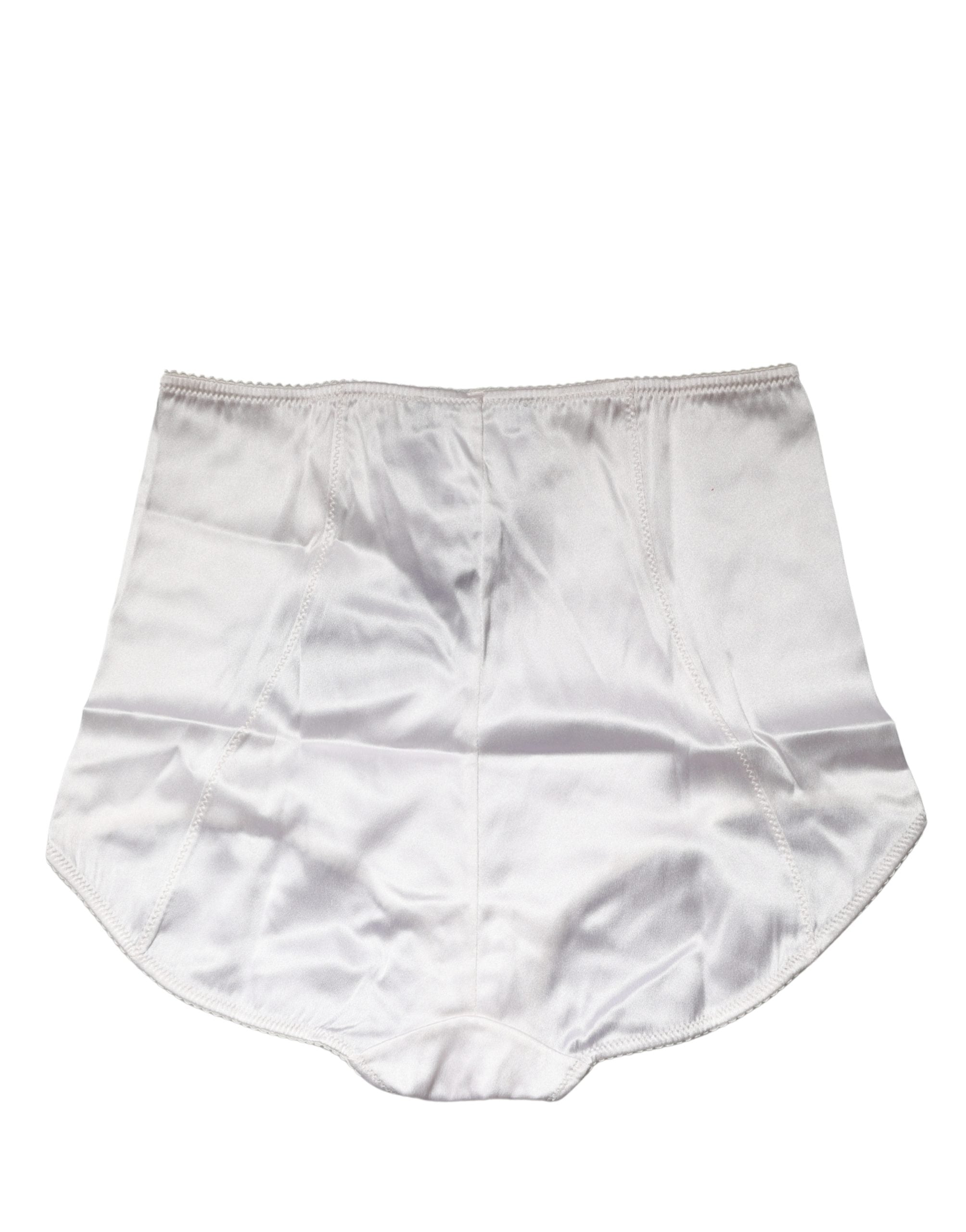 Dolce & Gabbana White Silk Blend High Waist Girdle Panty Underwear Dolce & Gabbana