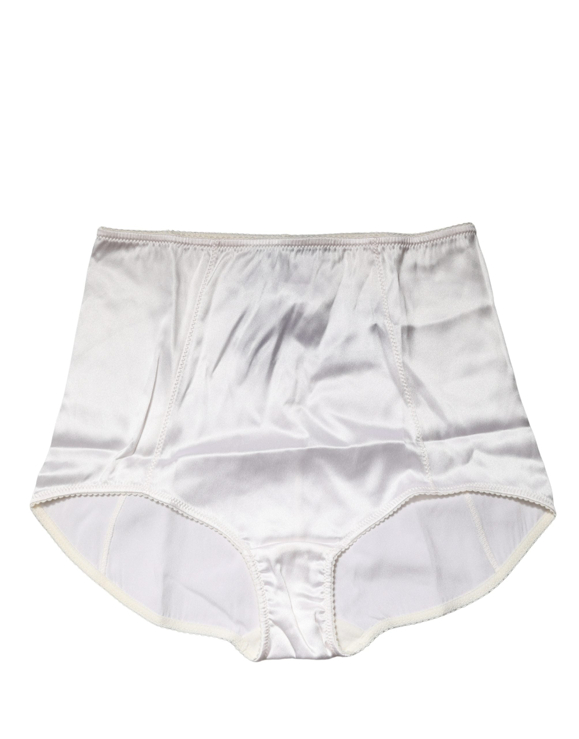 Dolce & Gabbana White Silk Blend High Waist Girdle Panty Underwear Dolce & Gabbana