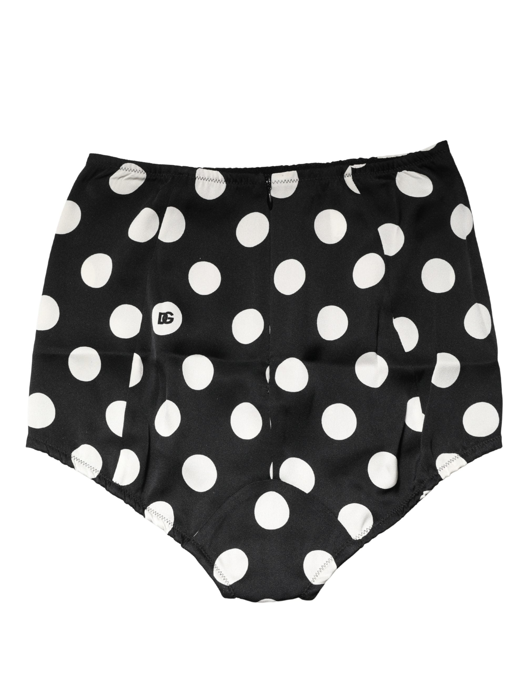 Dolce & Gabbana Black Polka Dot High Waist Girdle Panty Underwear Dolce & Gabbana