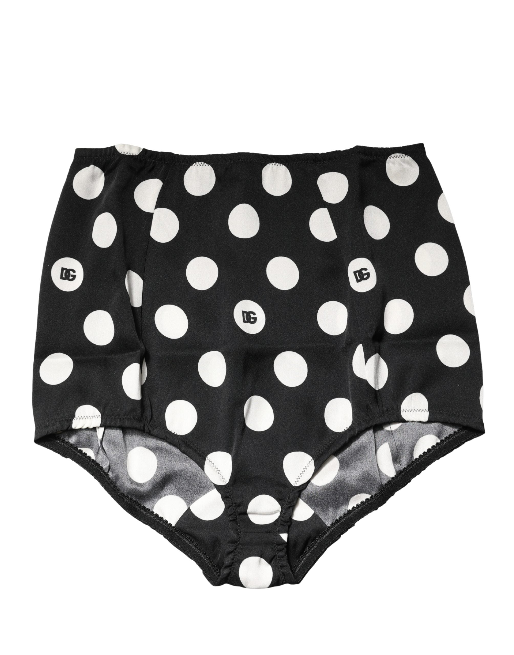 Dolce & Gabbana Black Polka Dot High Waist Girdle Panty Underwear Dolce & Gabbana