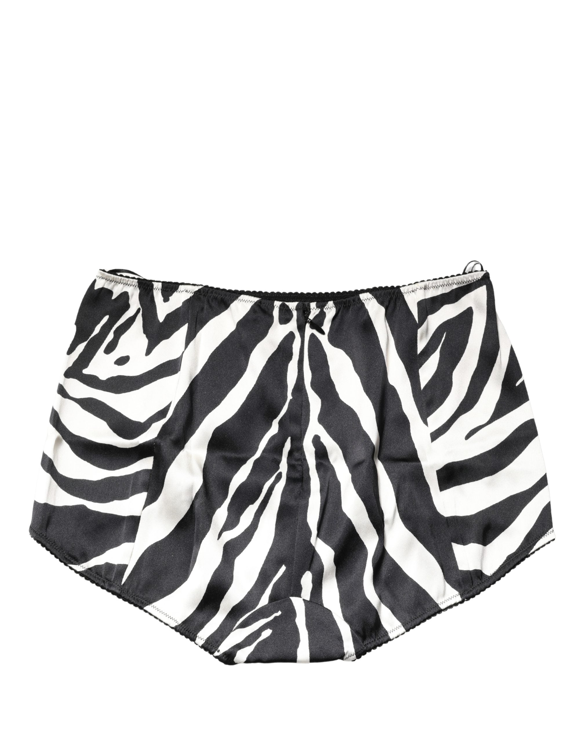 Dolce & Gabbana Black White Zebra High Waist Girdle Panty Underwear Dolce & Gabbana