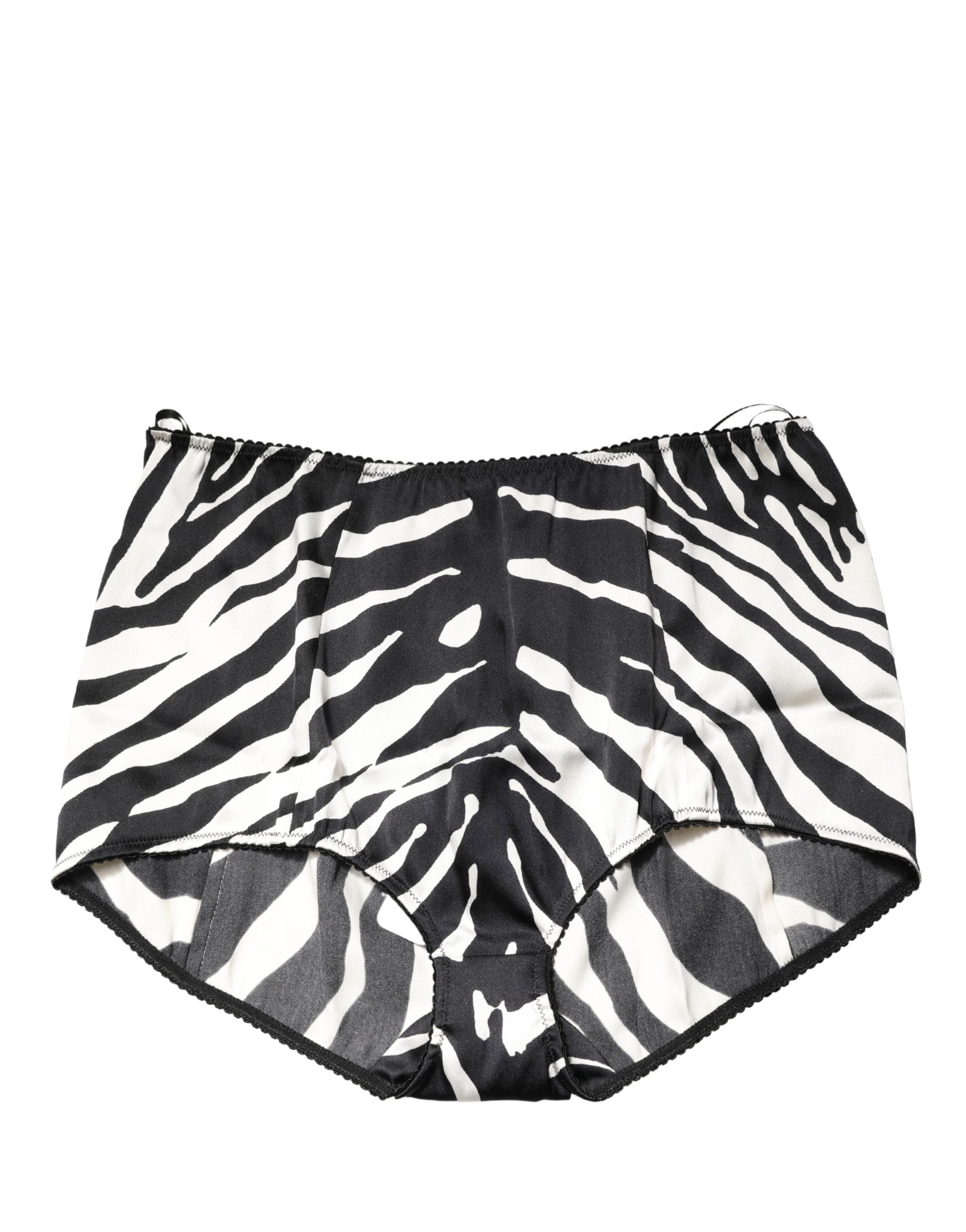 Dolce & Gabbana Black White Zebra High Waist Girdle Panty Underwear Dolce & Gabbana