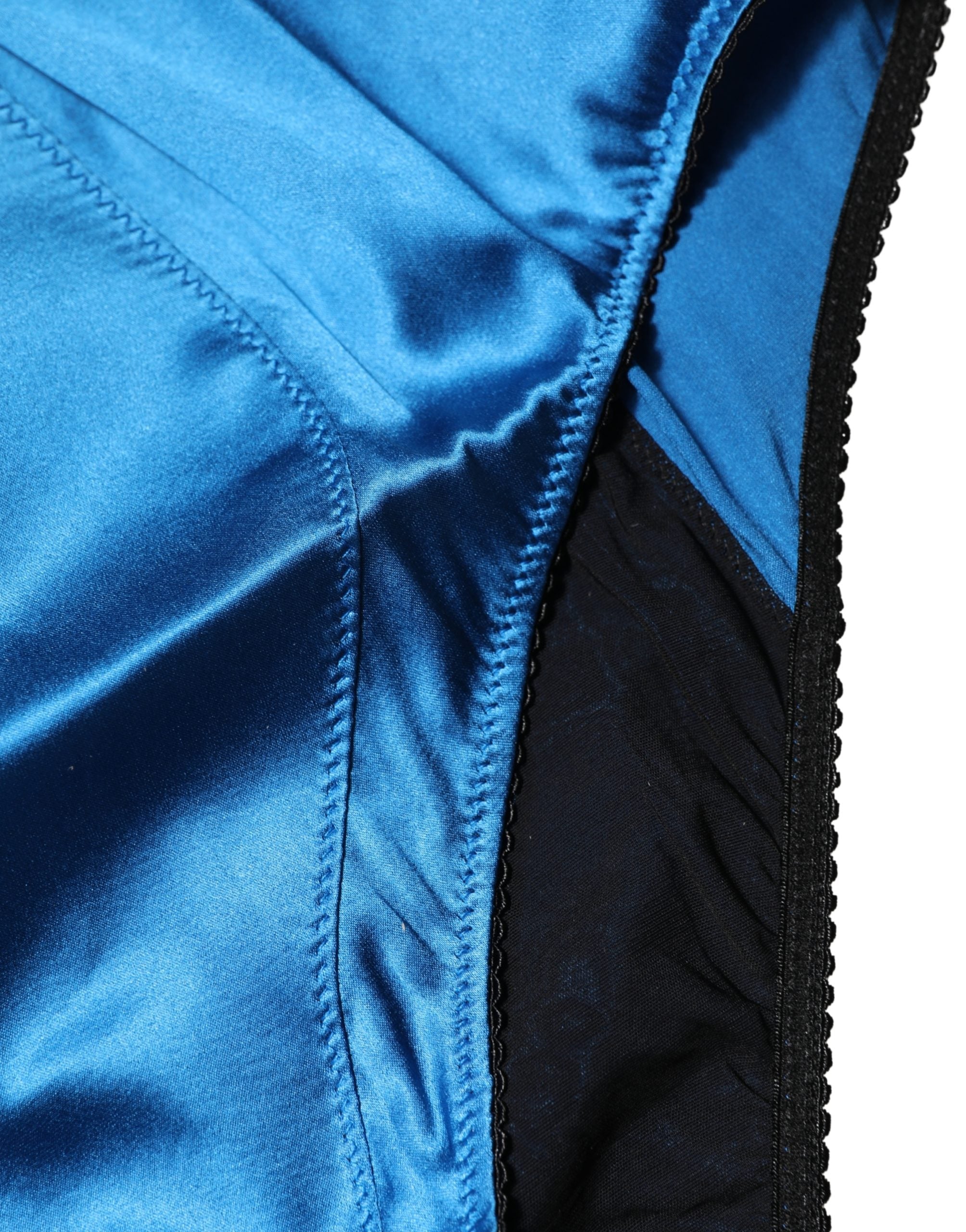 Dolce & Gabbana Blue Silk Blend High Waist Girdle Panty Underwear Dolce & Gabbana