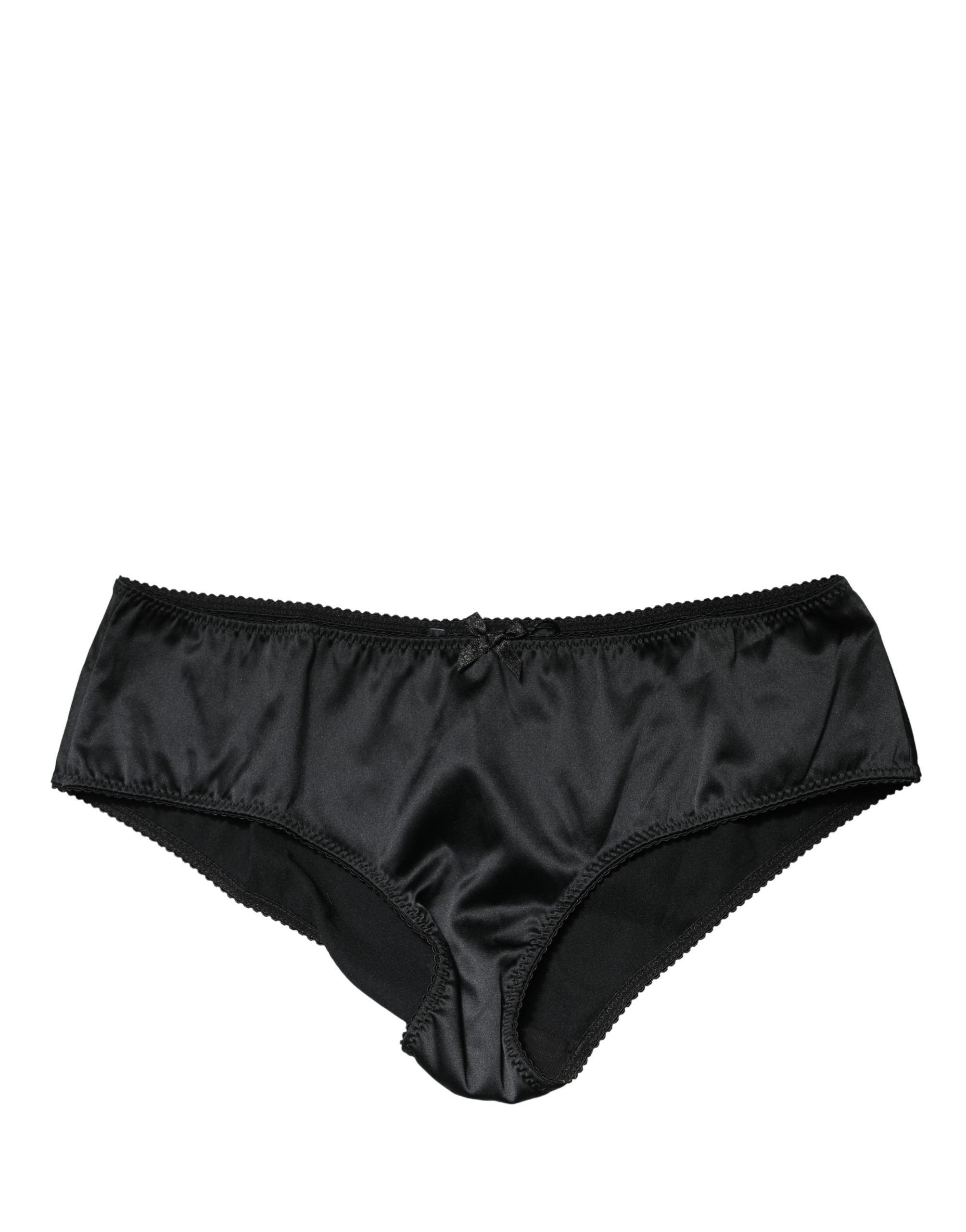 Dolce & Gabbana Black Silk Stretch Mid Waist Brief Panty Underwear Dolce & Gabbana