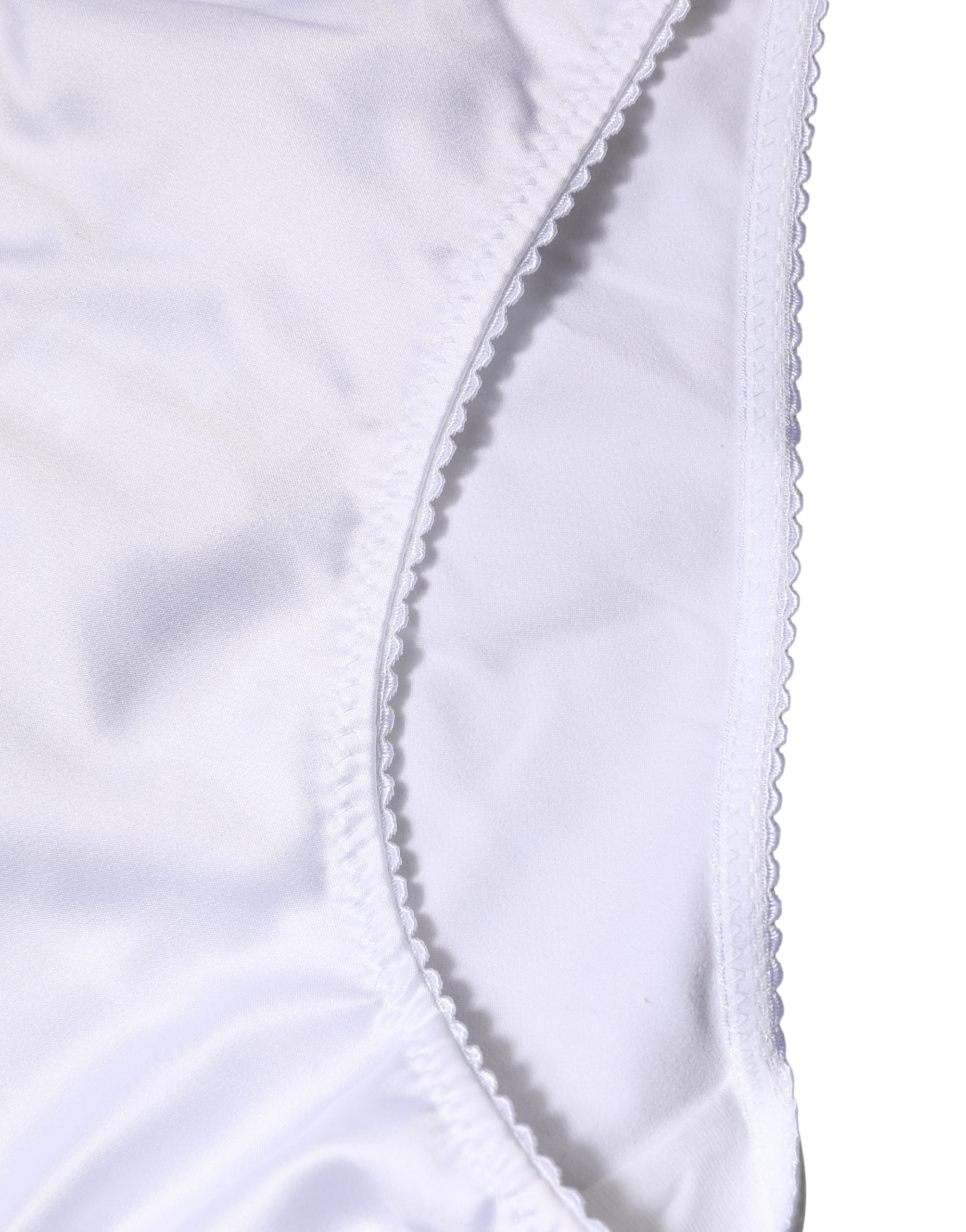 Dolce & Gabbana White Silk Stretch Mid Waist Brief Panty Underwear Dolce & Gabbana