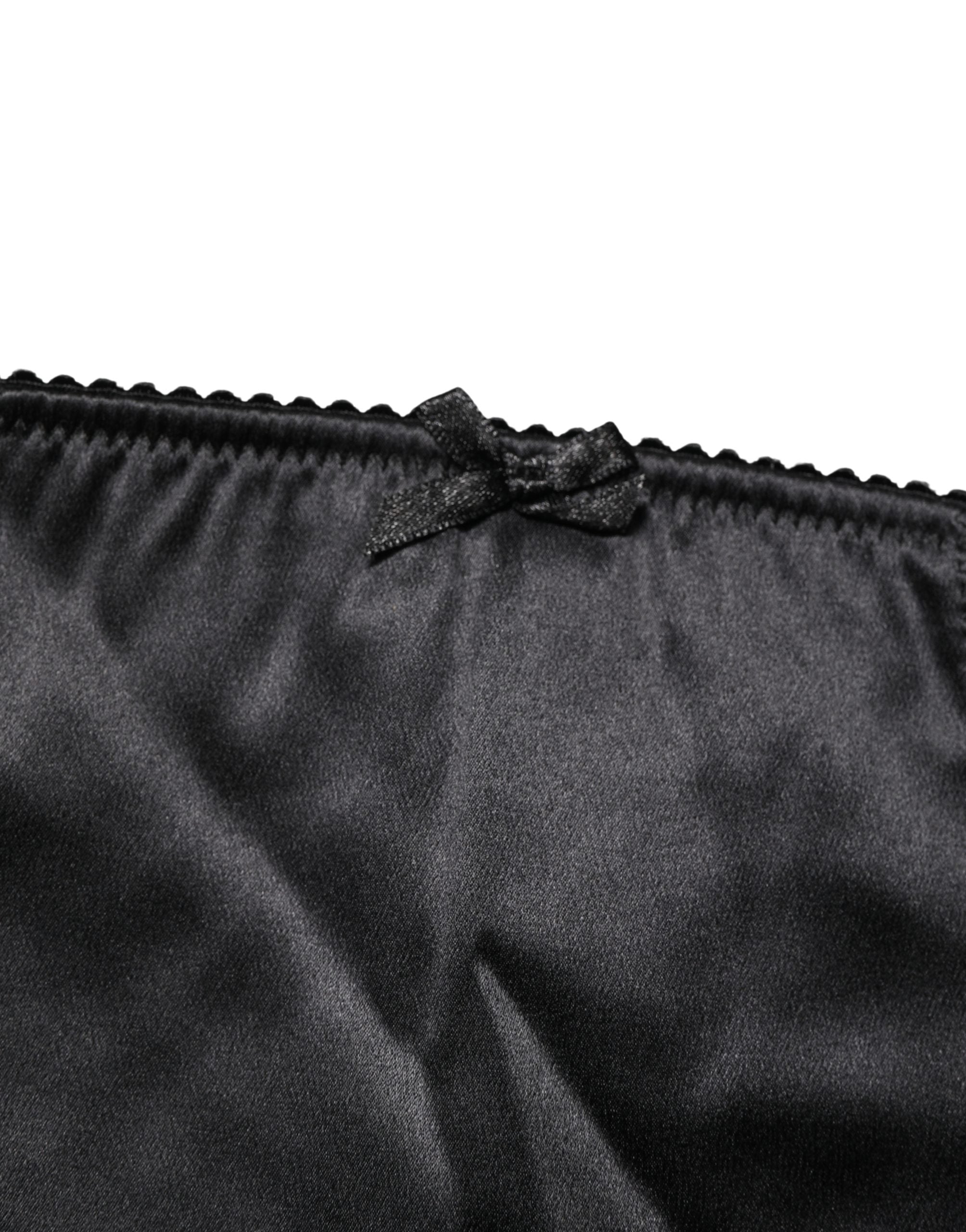 Dolce & Gabbana Black Silk Blend High Waist Girdle Panty Underwear Dolce & Gabbana