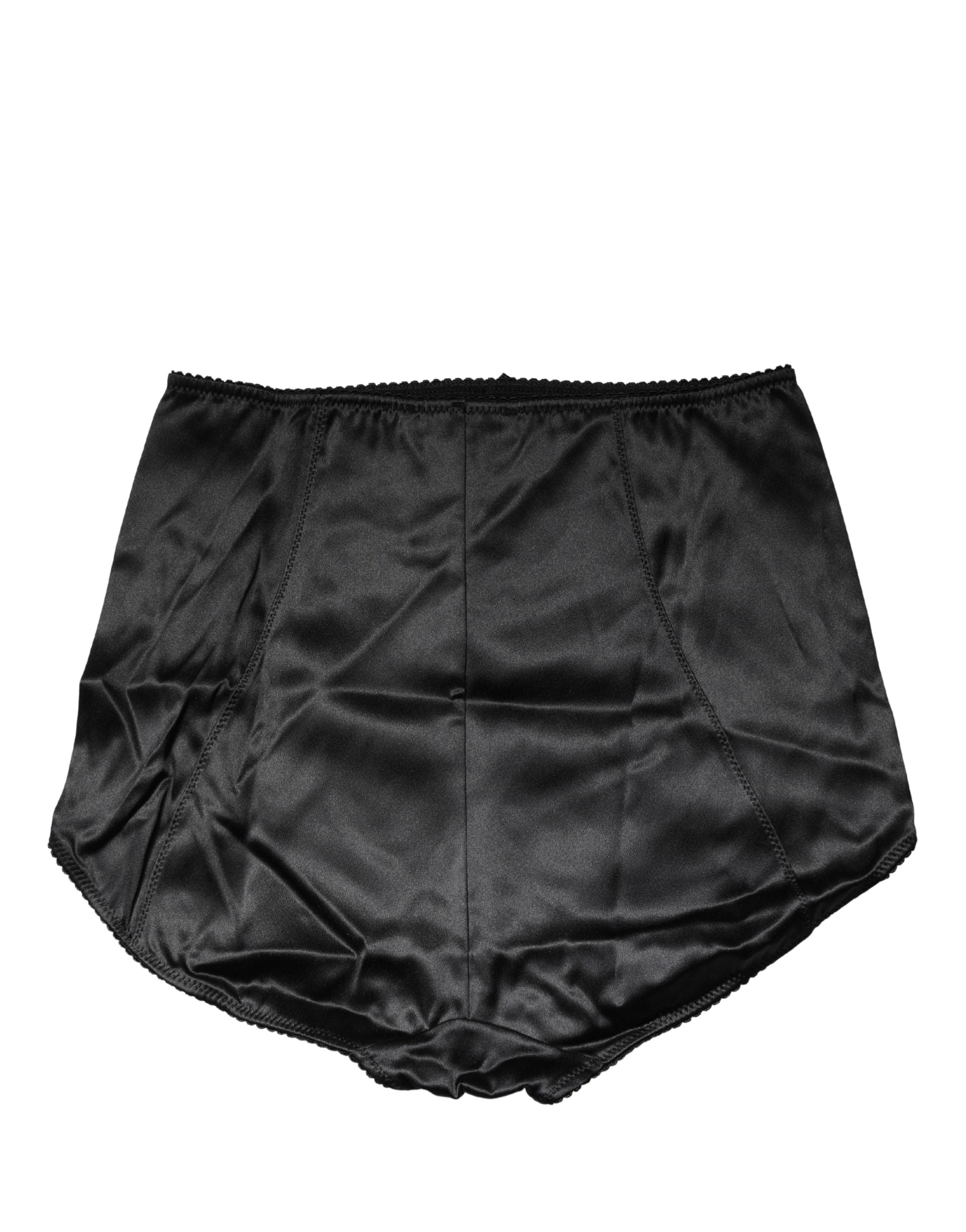 Dolce & Gabbana Black Silk Blend High Waist Girdle Panty Underwear Dolce & Gabbana