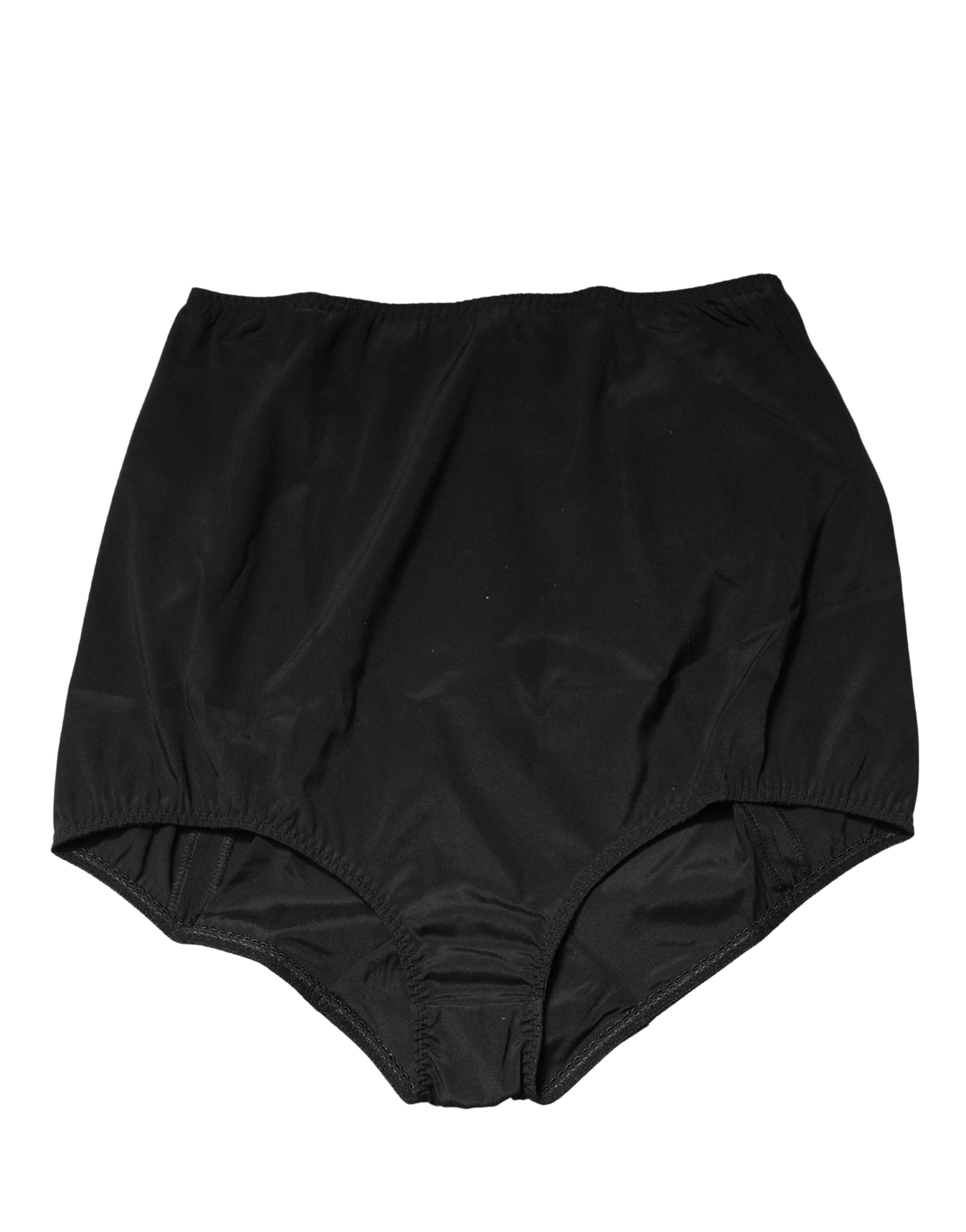 Dolce & Gabbana Black Silk Blend High Waist Girdle Panty Underwear Dolce & Gabbana
