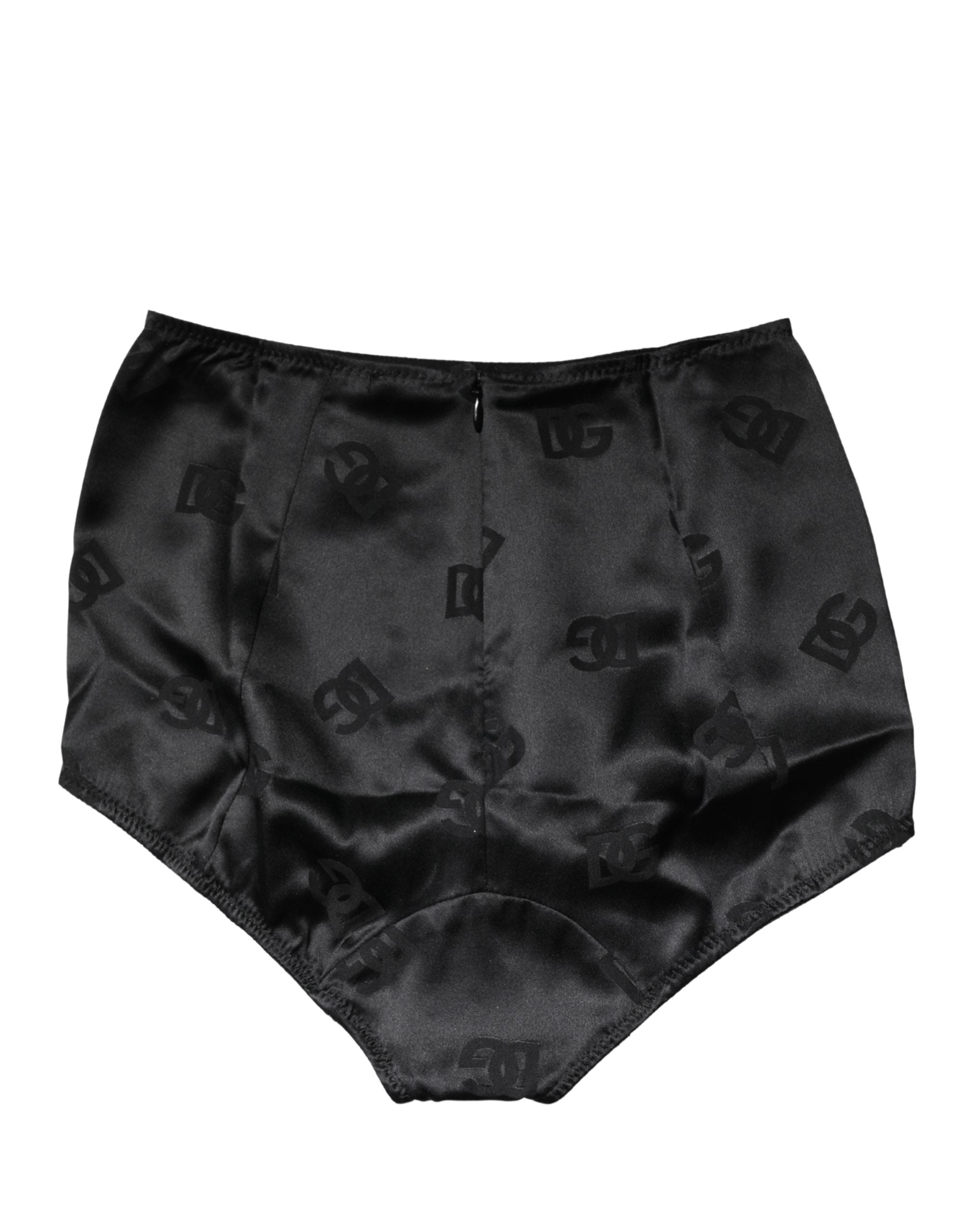 Dolce & Gabbana Black Silk Blend High Waist Girdle Panty Underwear Dolce & Gabbana