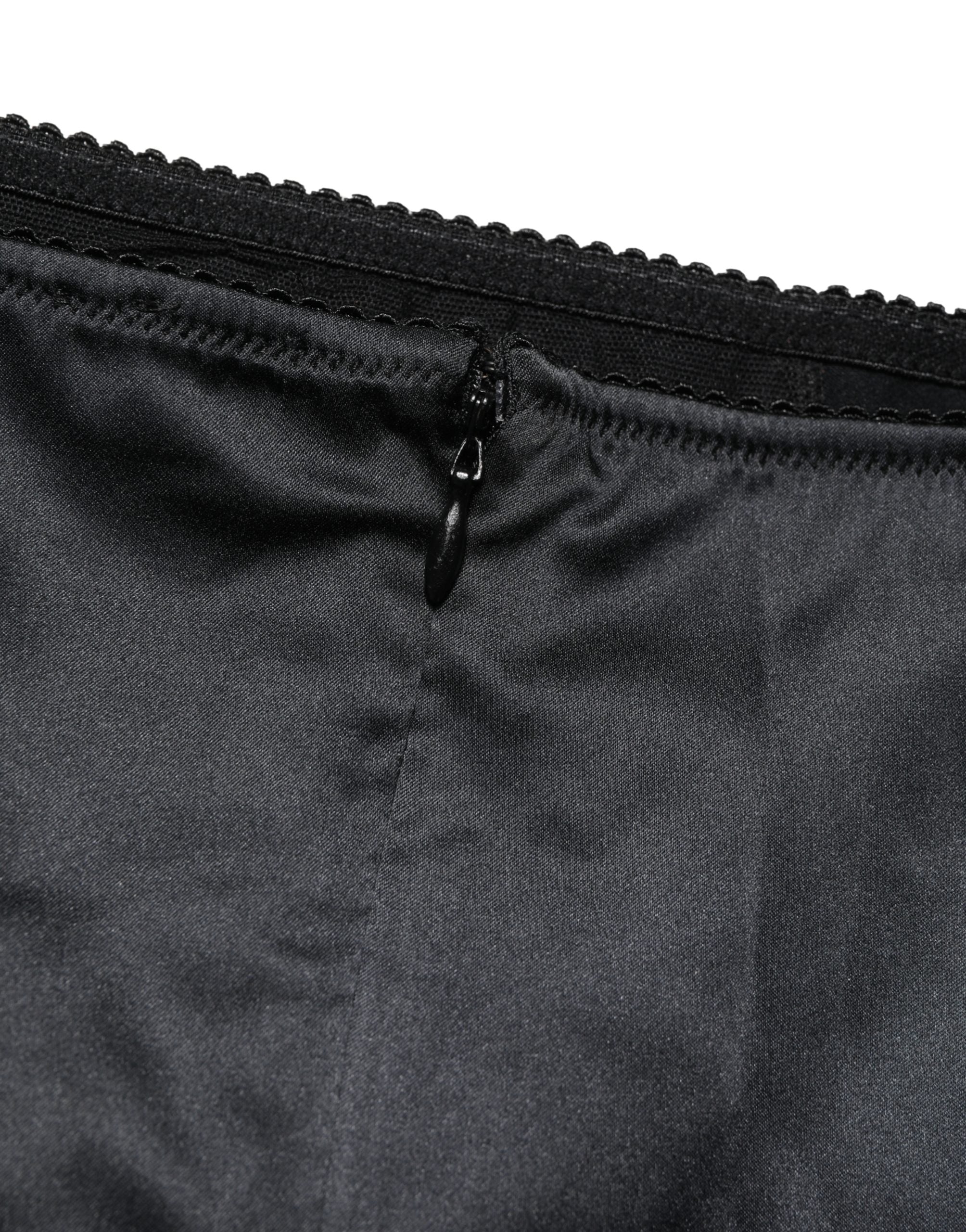 Dolce & Gabbana Black Silk Blend High Waist Girdle Panty Underwear Dolce & Gabbana
