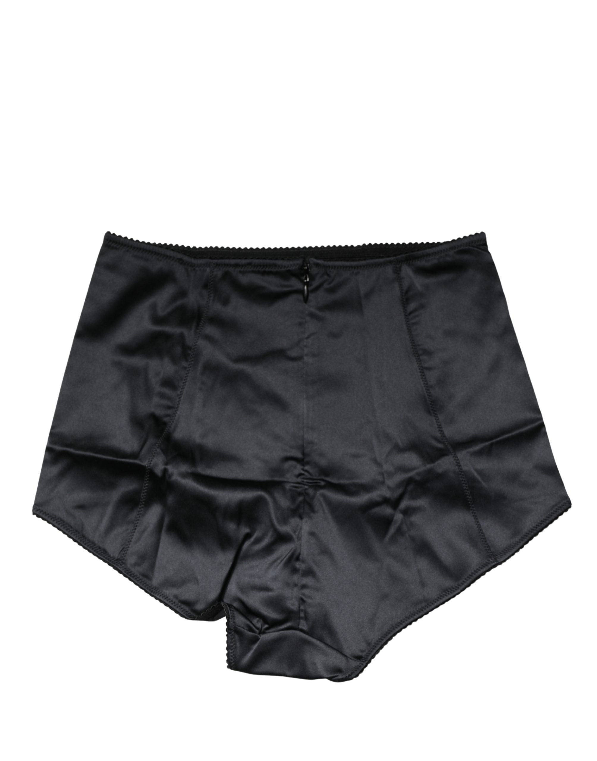 Dolce & Gabbana Black Silk Blend High Waist Girdle Panty Underwear Dolce & Gabbana