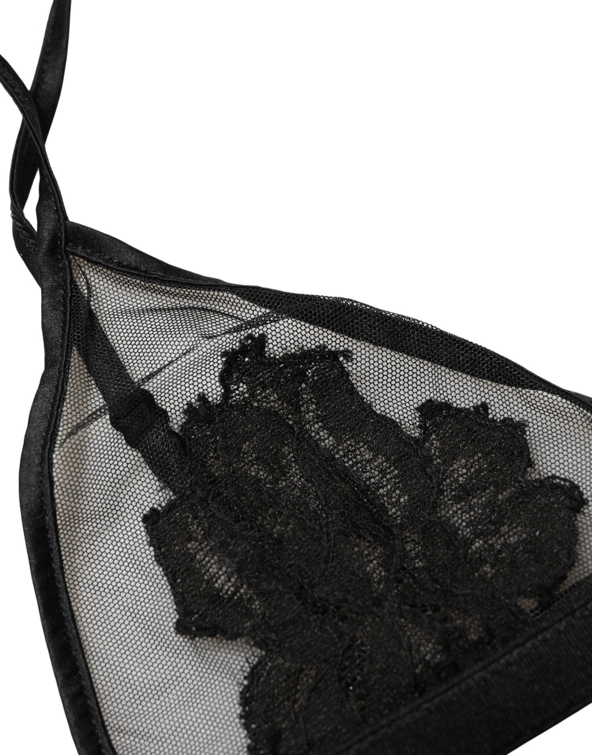 Dolce & Gabbana Black Floral Soft Cup Triangle Bra Underwear