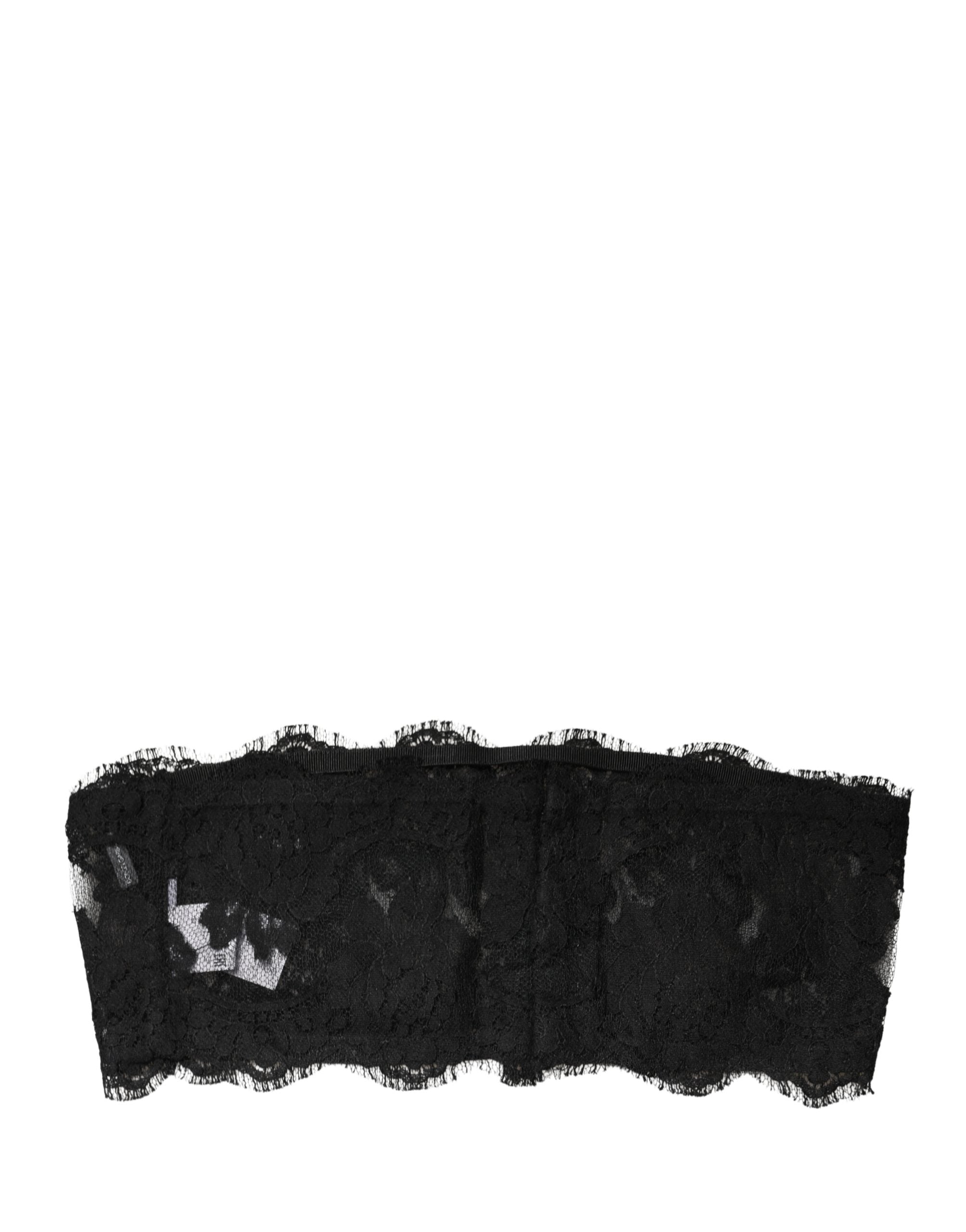 Dolce & Gabbana Black Lace Bandeau Bra Tube Top Underwear Dolce & Gabbana