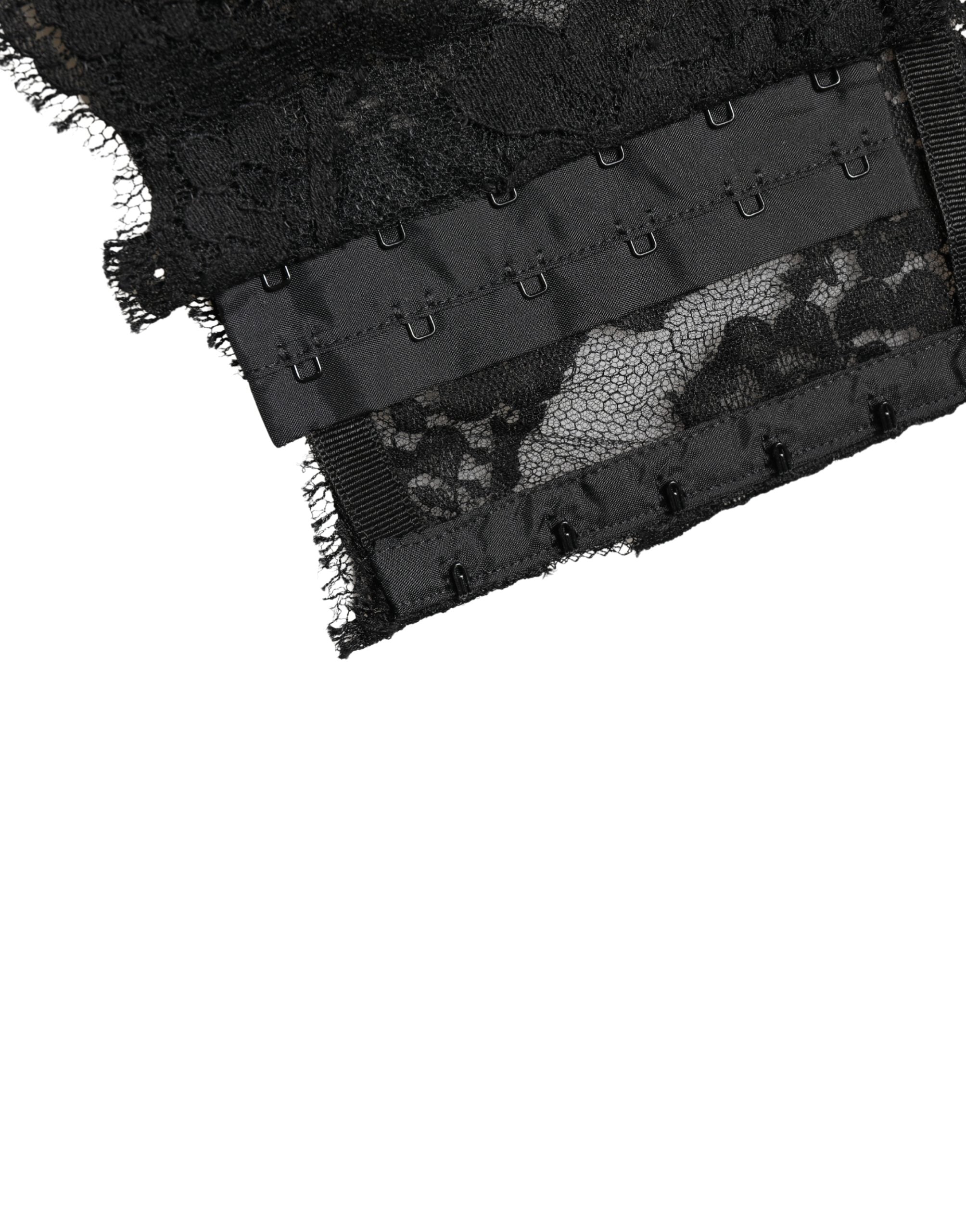 Dolce & Gabbana Black Lace Bandeau Bra Tube Top Underwear Dolce & Gabbana