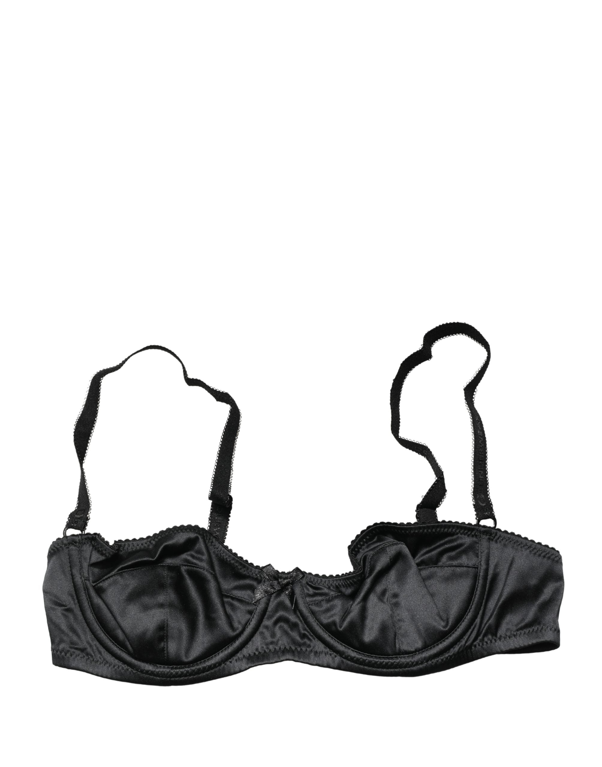 Dolce & Gabbana Black Semi-Pad Underwire Balconette Bra Underwear Dolce & Gabbana