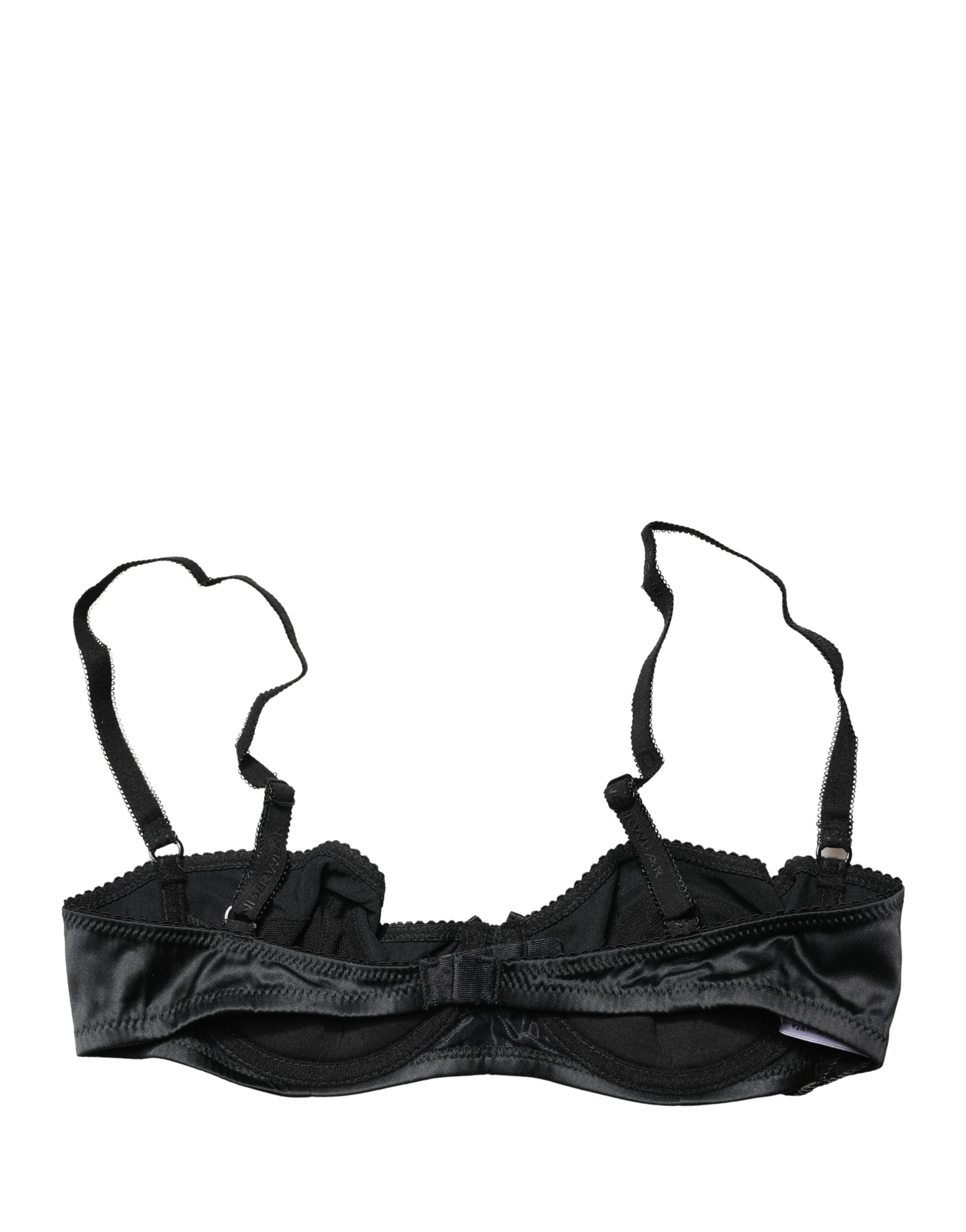 Dolce & Gabbana Black Semi-Pad Underwire Balconette Bra Underwear Dolce & Gabbana