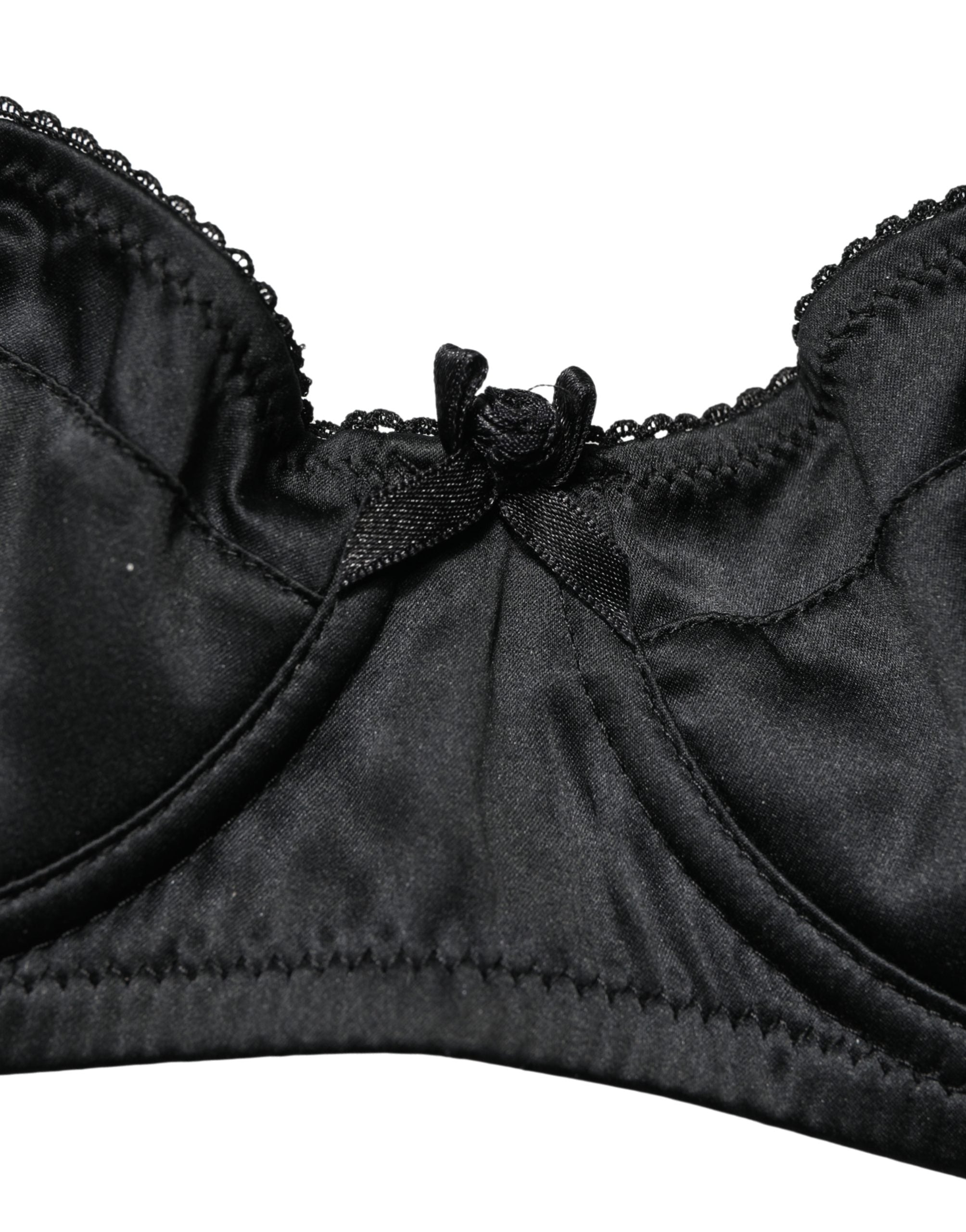 Dolce & Gabbana Black Semi-Pad Underwire Balconette Bra Underwear Dolce & Gabbana