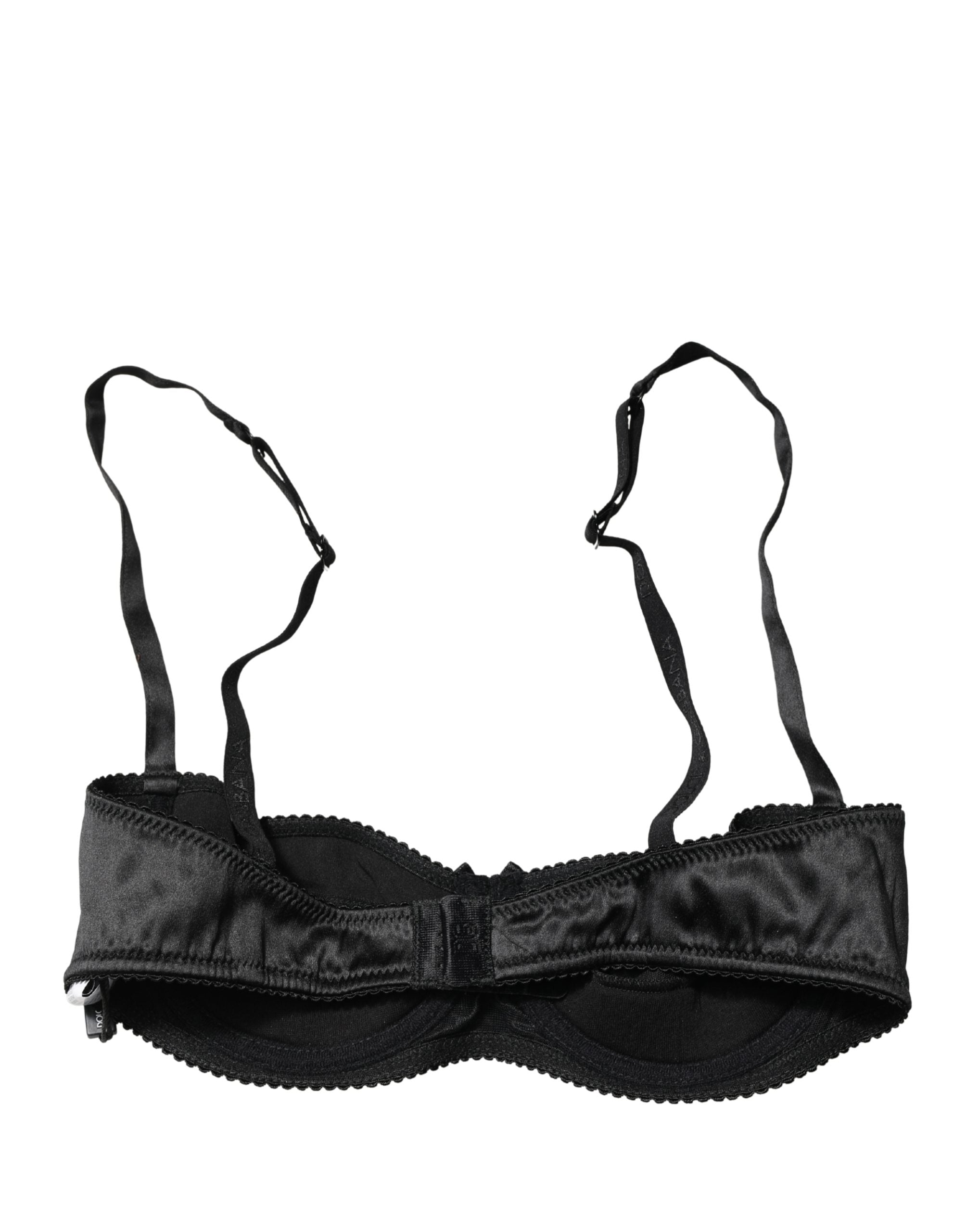 Dolce & Gabbana Black Semi-Pad Underwire Balconette Bra Underwear Dolce & Gabbana