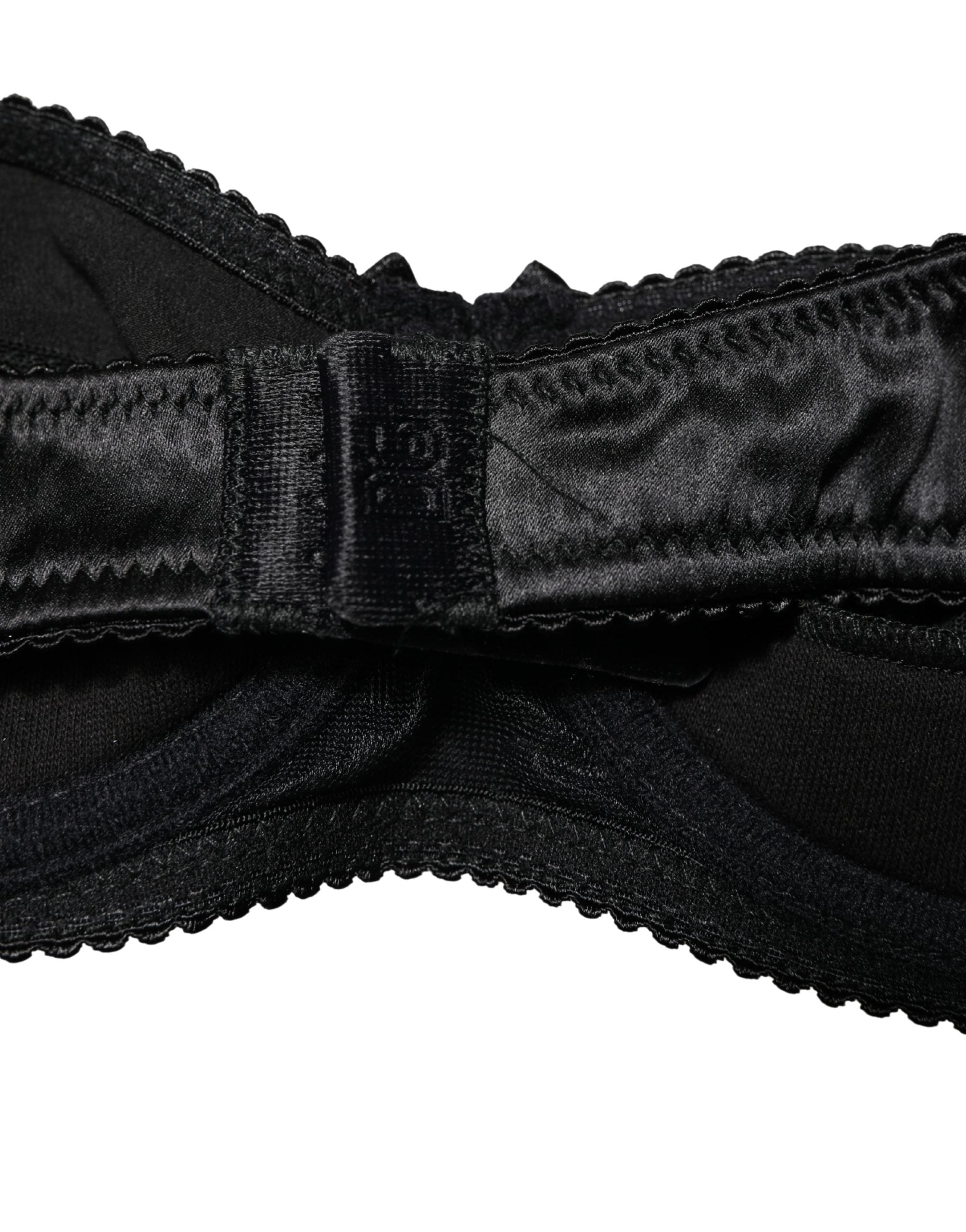 Dolce & Gabbana Black Semi-Pad Underwire Balconette Bra Underwear Dolce & Gabbana