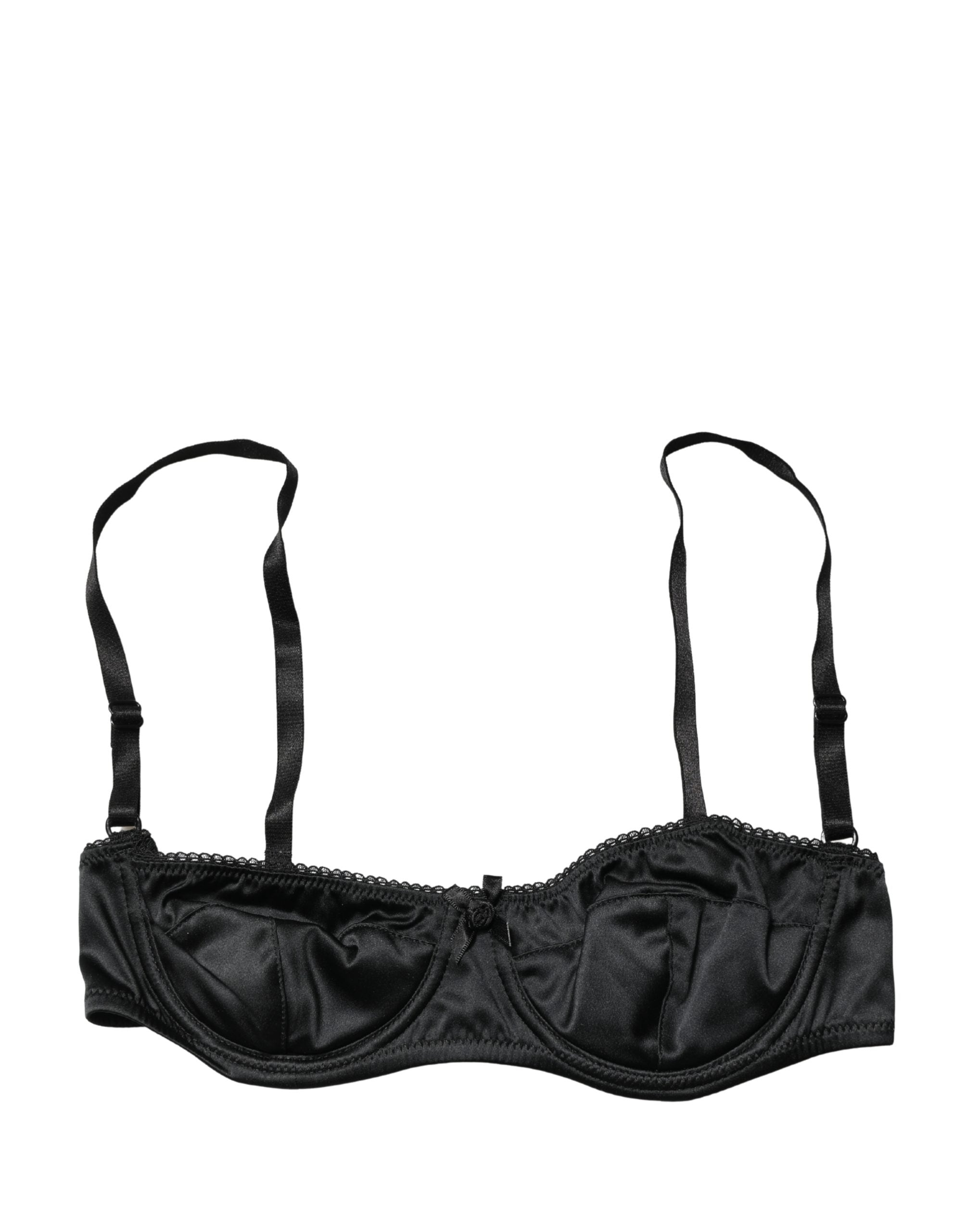Dolce & Gabbana Black Semi-Pad Underwire Balconette Bra Underwear Dolce & Gabbana