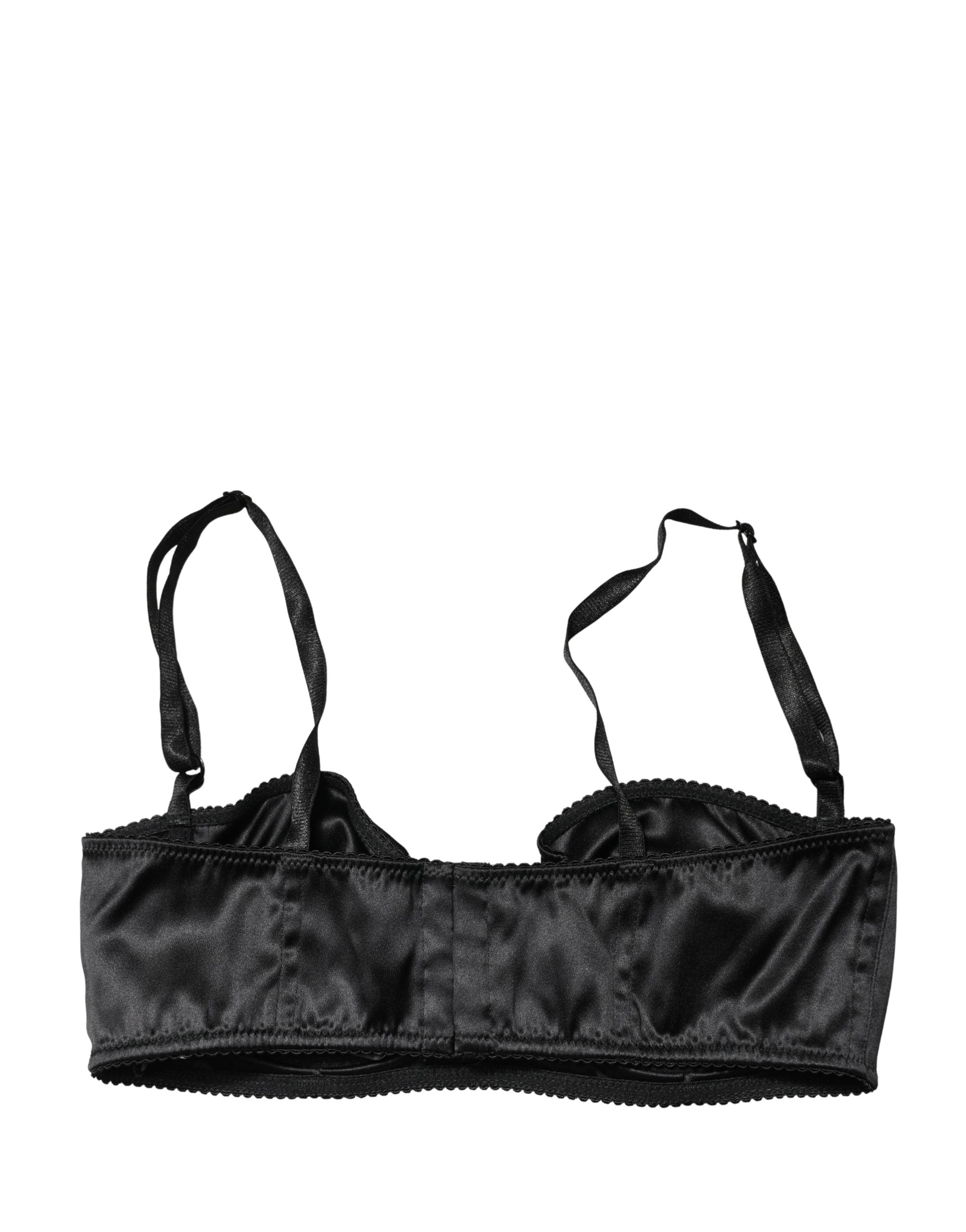 Dolce & Gabbana Black Semi-Pad Underwire Balconette Bra Underwear Dolce & Gabbana