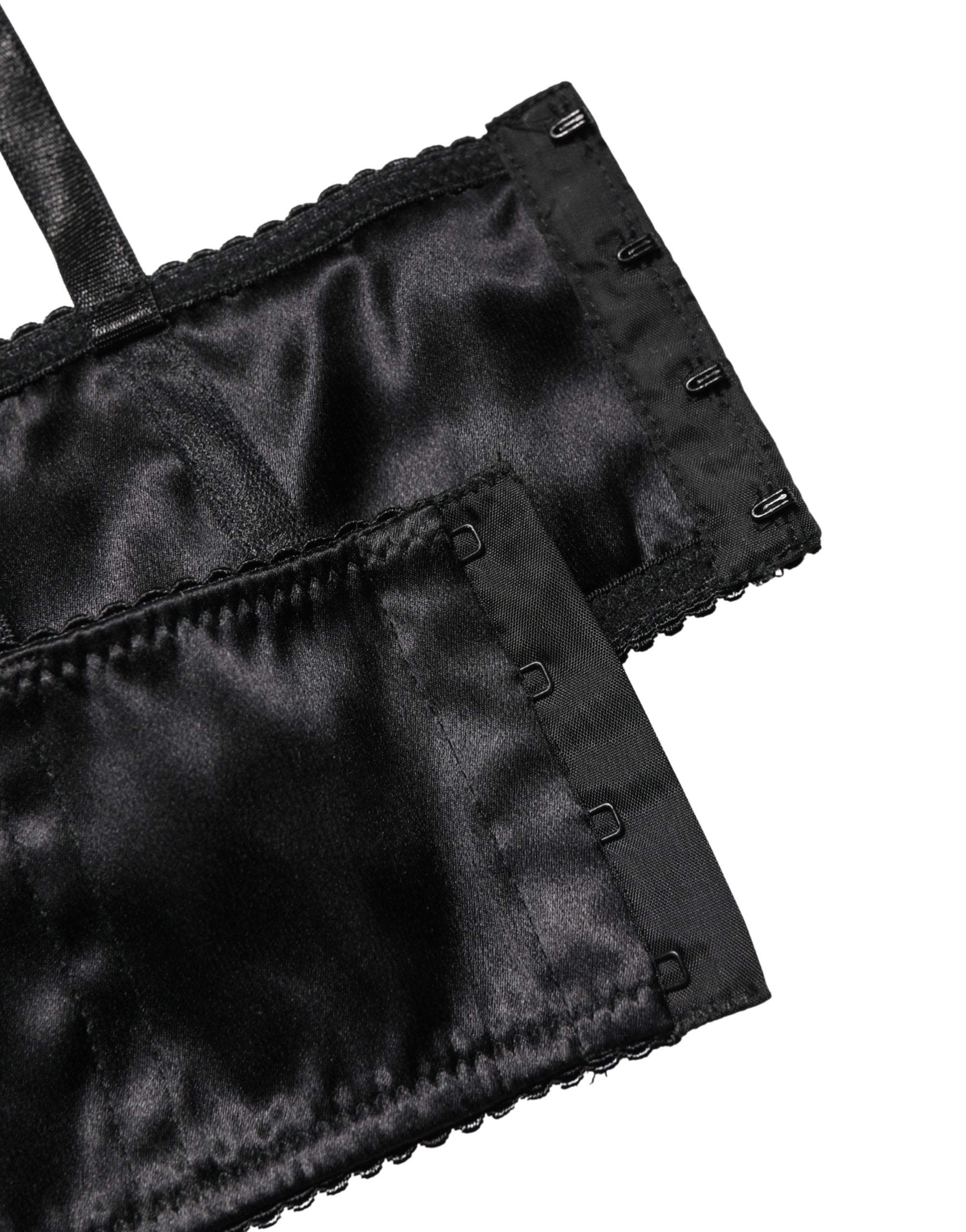 Dolce & Gabbana Black Semi-Pad Underwire Balconette Bra Underwear Dolce & Gabbana