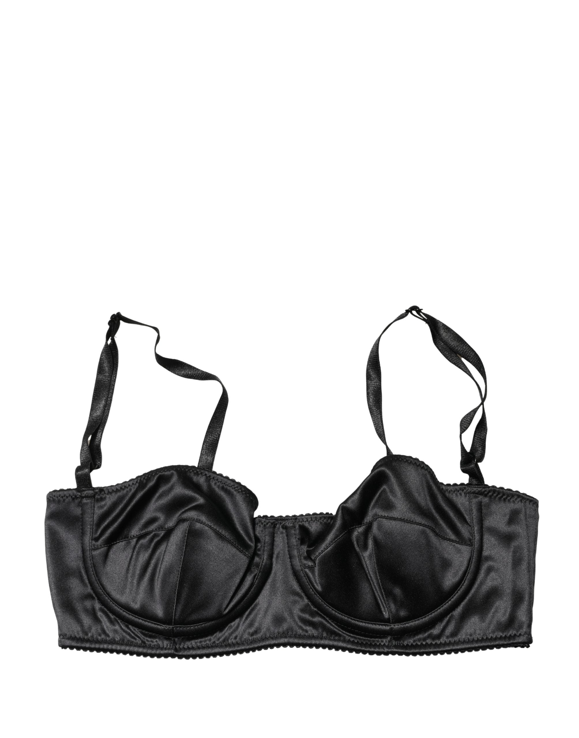 Dolce & Gabbana Black Semi-Pad Underwire Balconette Bra Underwear Dolce & Gabbana