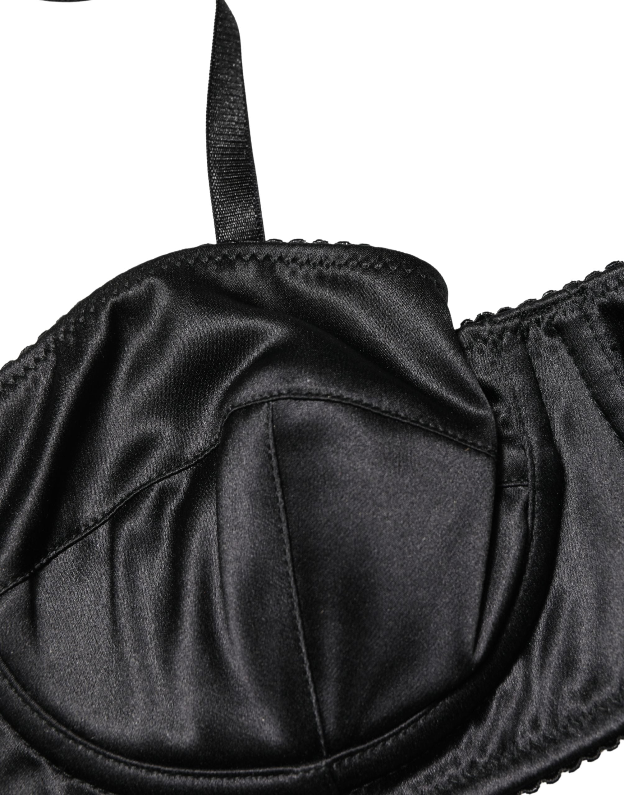 Dolce & Gabbana Black Semi-Pad Underwire Balconette Bra Underwear Dolce & Gabbana