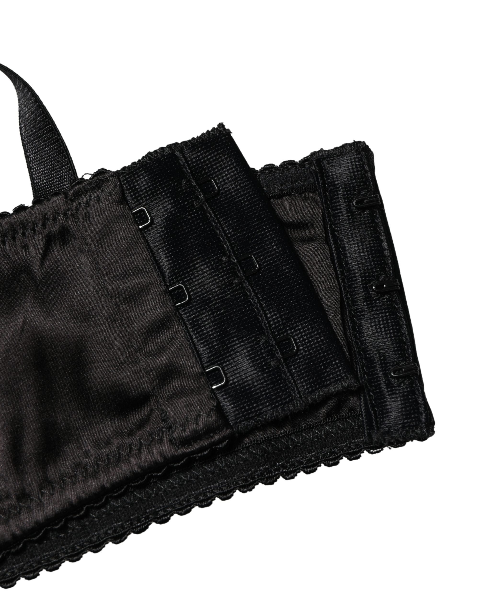 Dolce & Gabbana Black Semi-Pad Underwire Balconette Bra Underwear Dolce & Gabbana