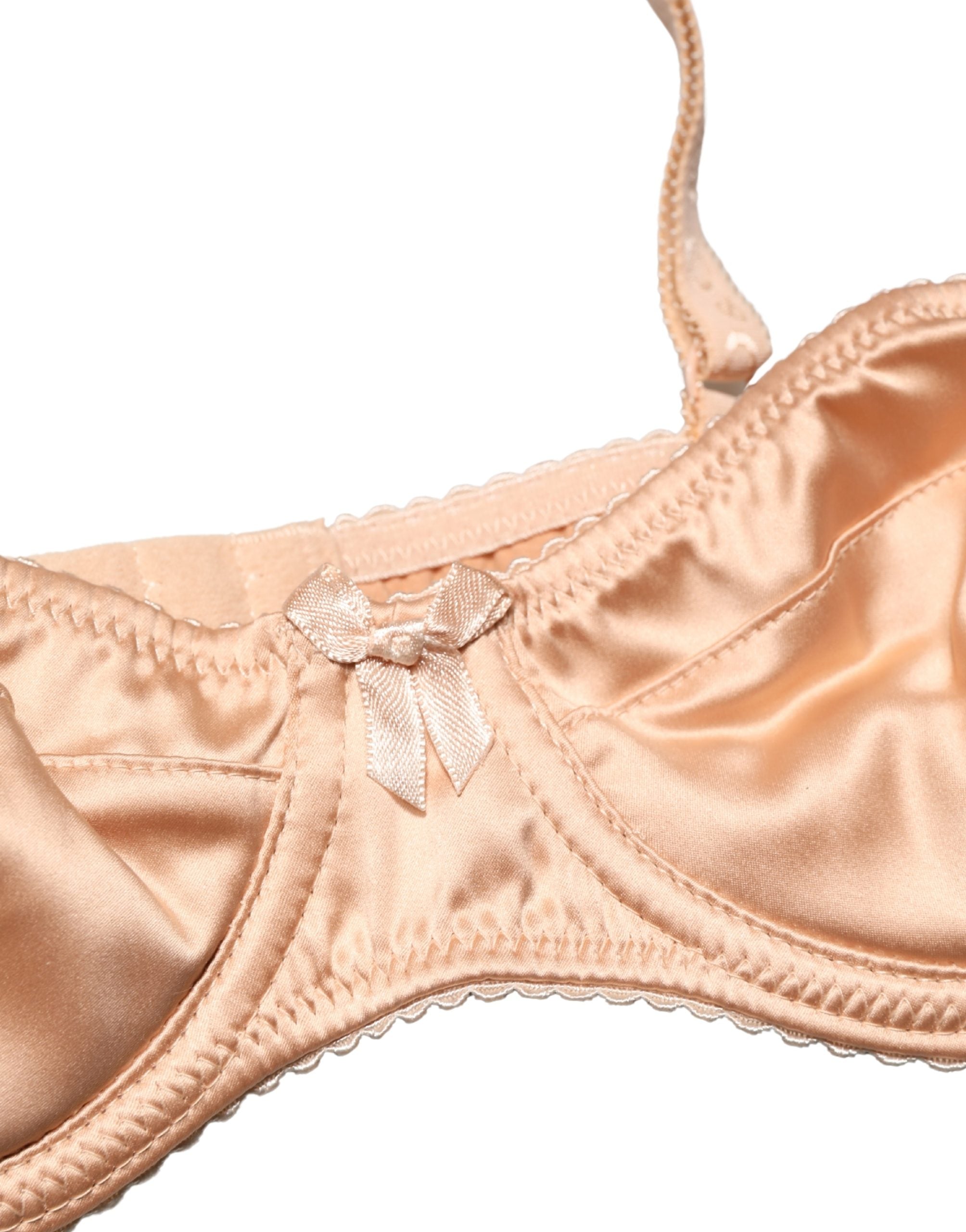 Dolce & Gabbana Beige Semi-Pad Underwire Balconette Bra Underwear Dolce & Gabbana