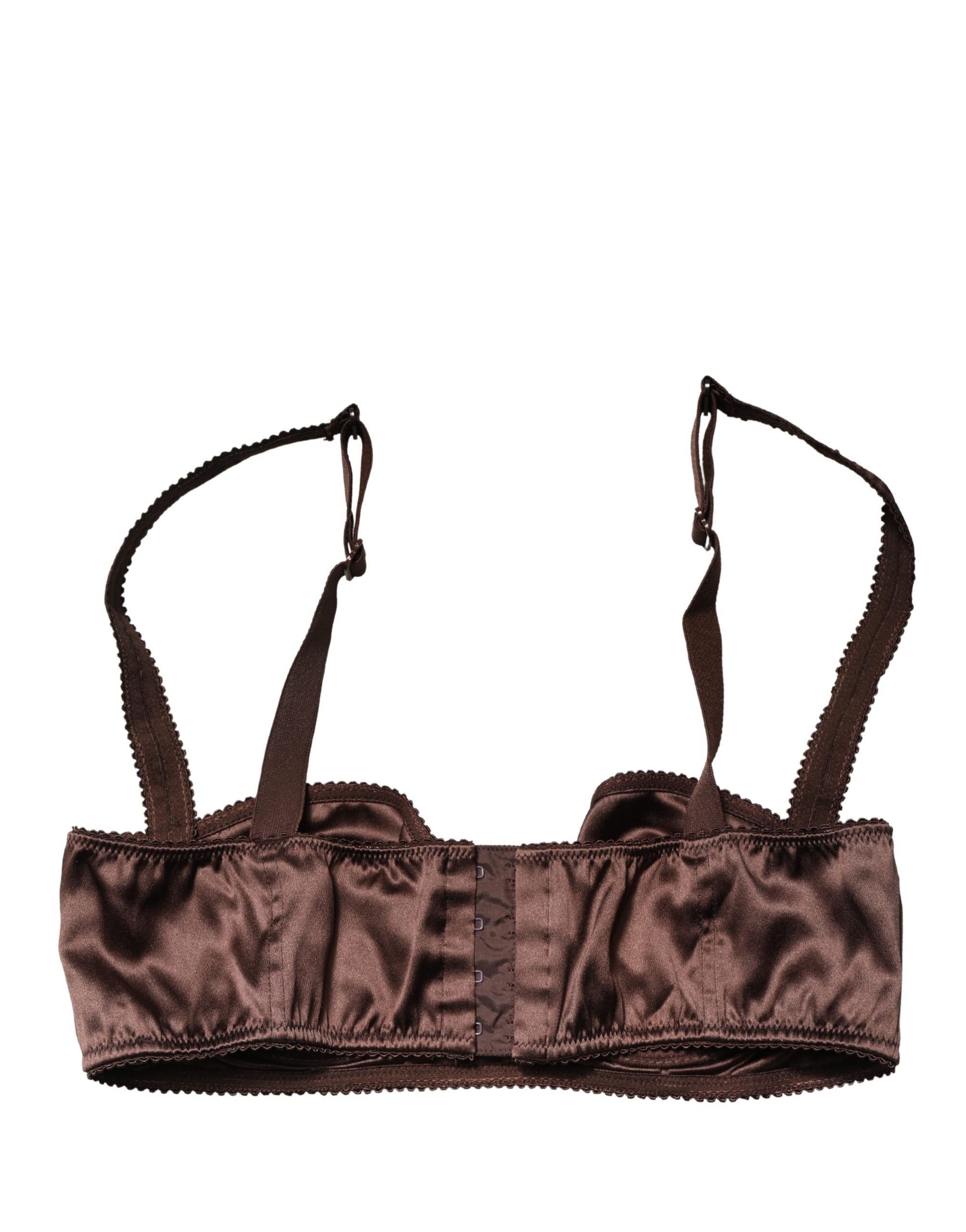 Dolce & Gabbana Brown Semi-Pad Underwire Balconette Underwear Dolce & Gabbana