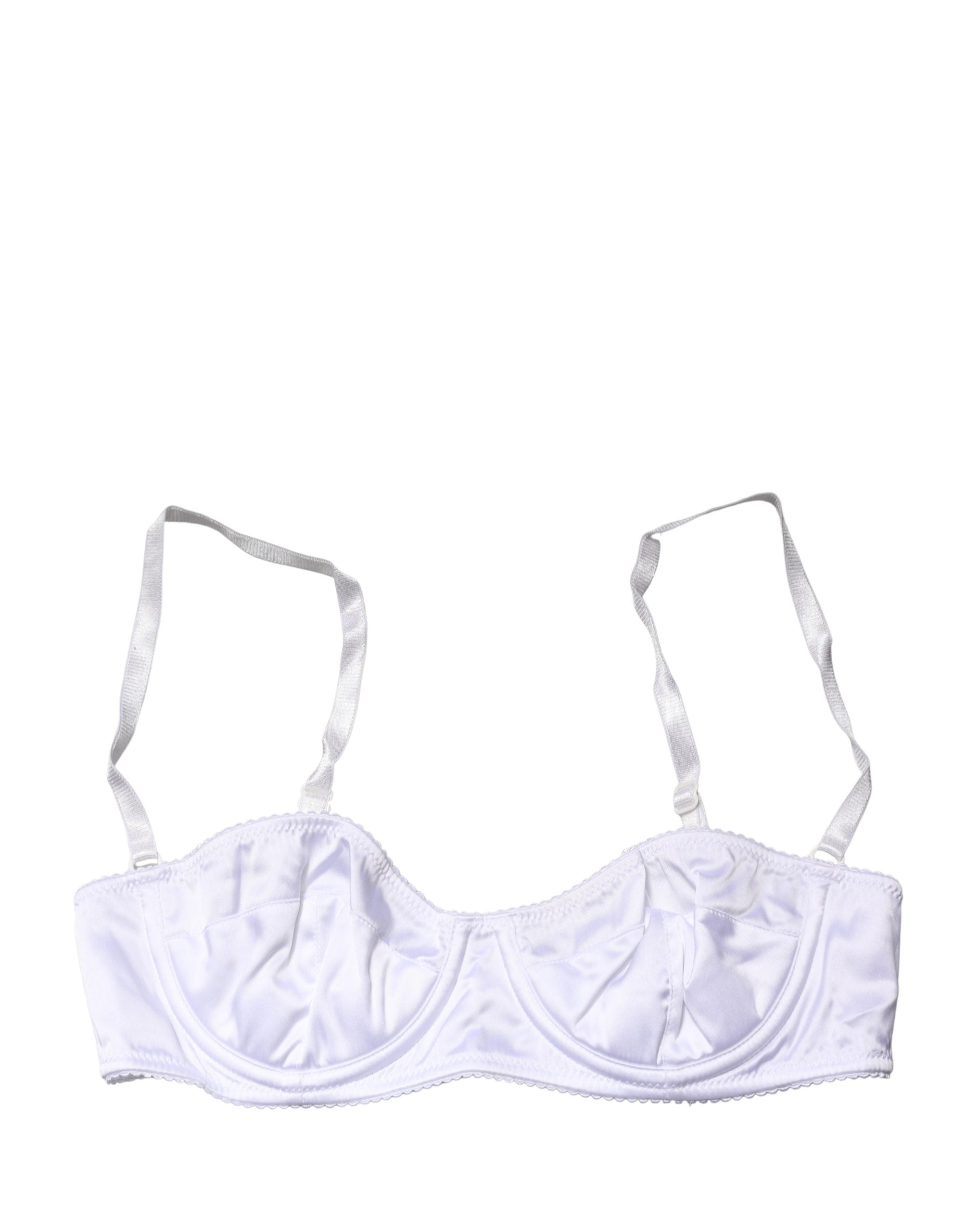Dolce & Gabbana White Semi-Pad Underwire Balconette Bra Underwear Dolce & Gabbana
