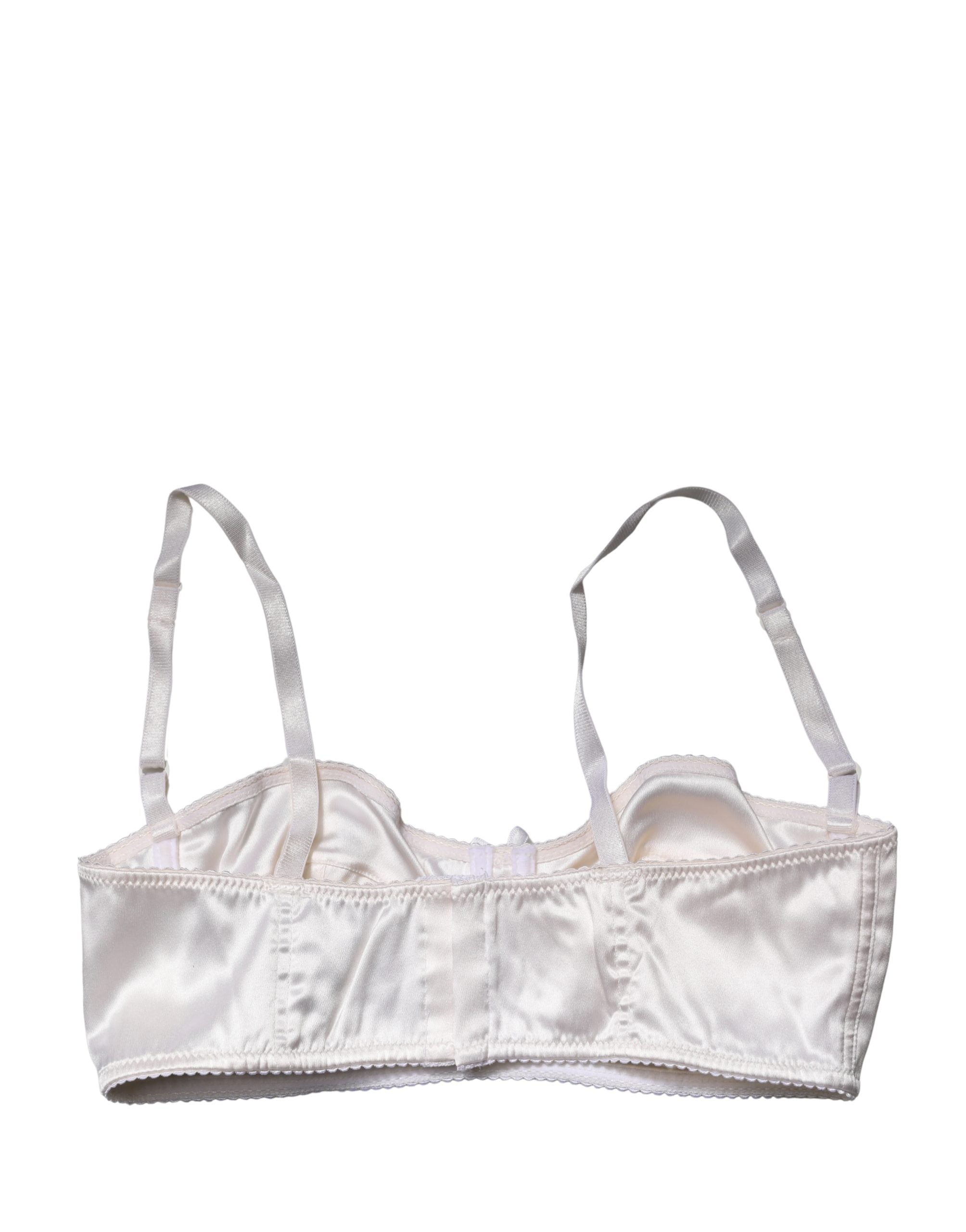 Dolce & Gabbana White Semi-Pad Underwire Balconette Bra Underwear Dolce & Gabbana