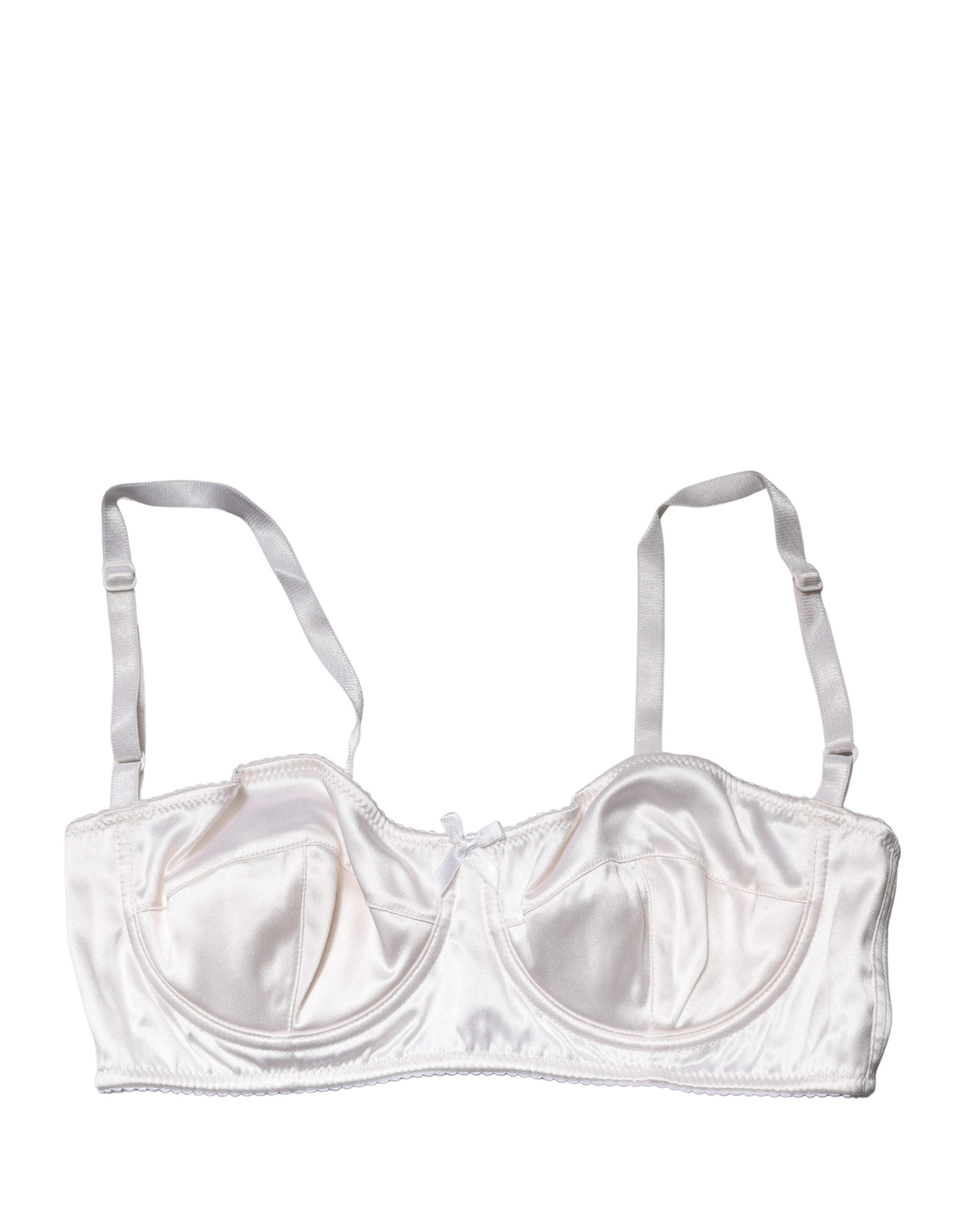 Dolce & Gabbana White Semi-Pad Underwire Balconette Bra Underwear Dolce & Gabbana